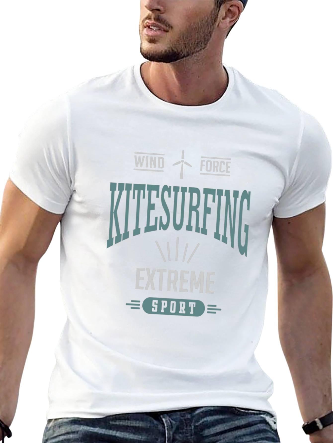 Camiseta Negra Kitesurfing: Viento y Fuerza