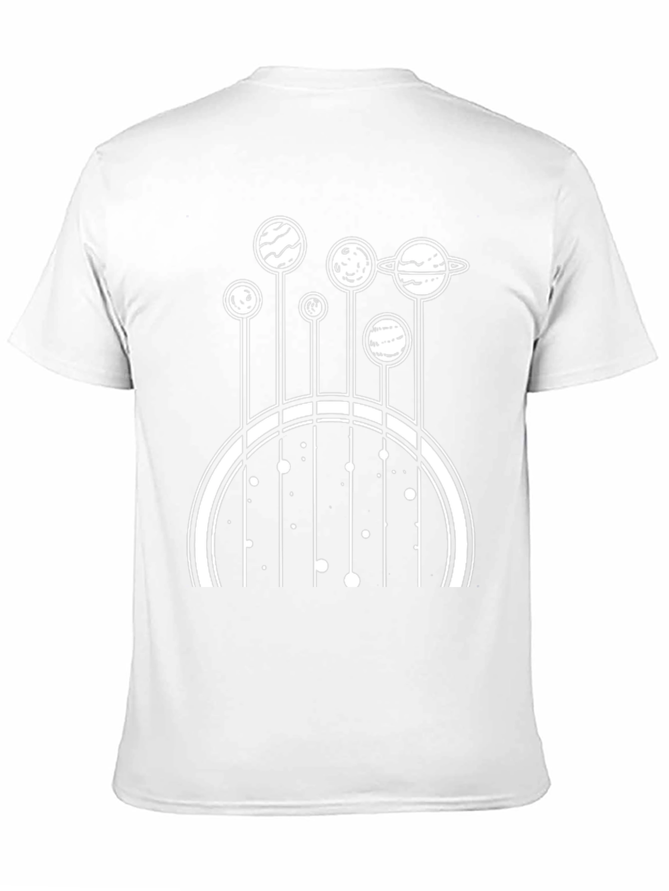 Camiseta Negra con Diseño de Planetas