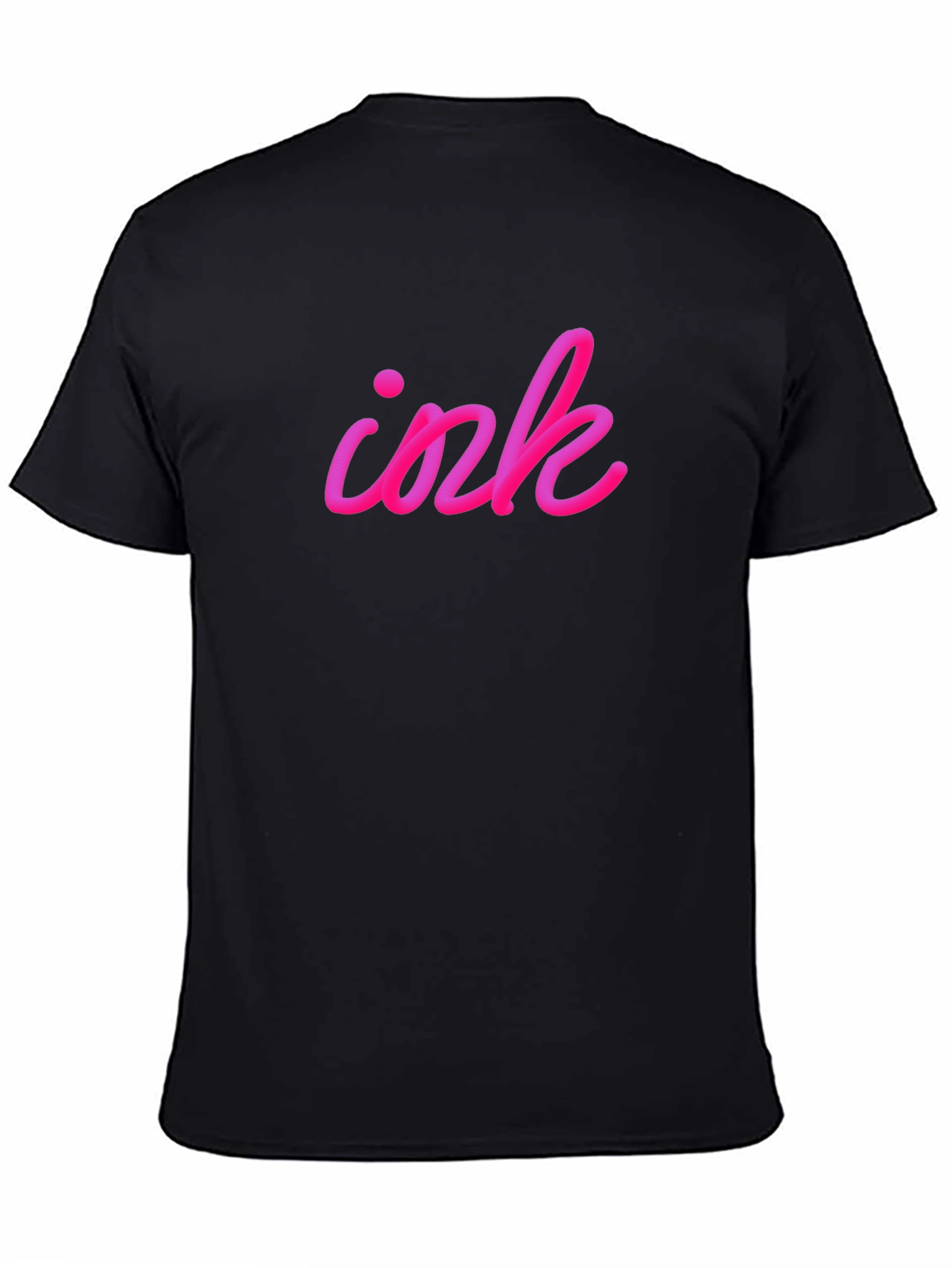 Camiseta Negra Ink Rosa Vibrante