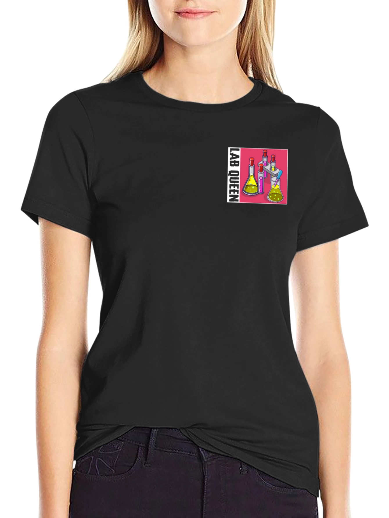 Camiseta Negra Lab Queen para Científicas