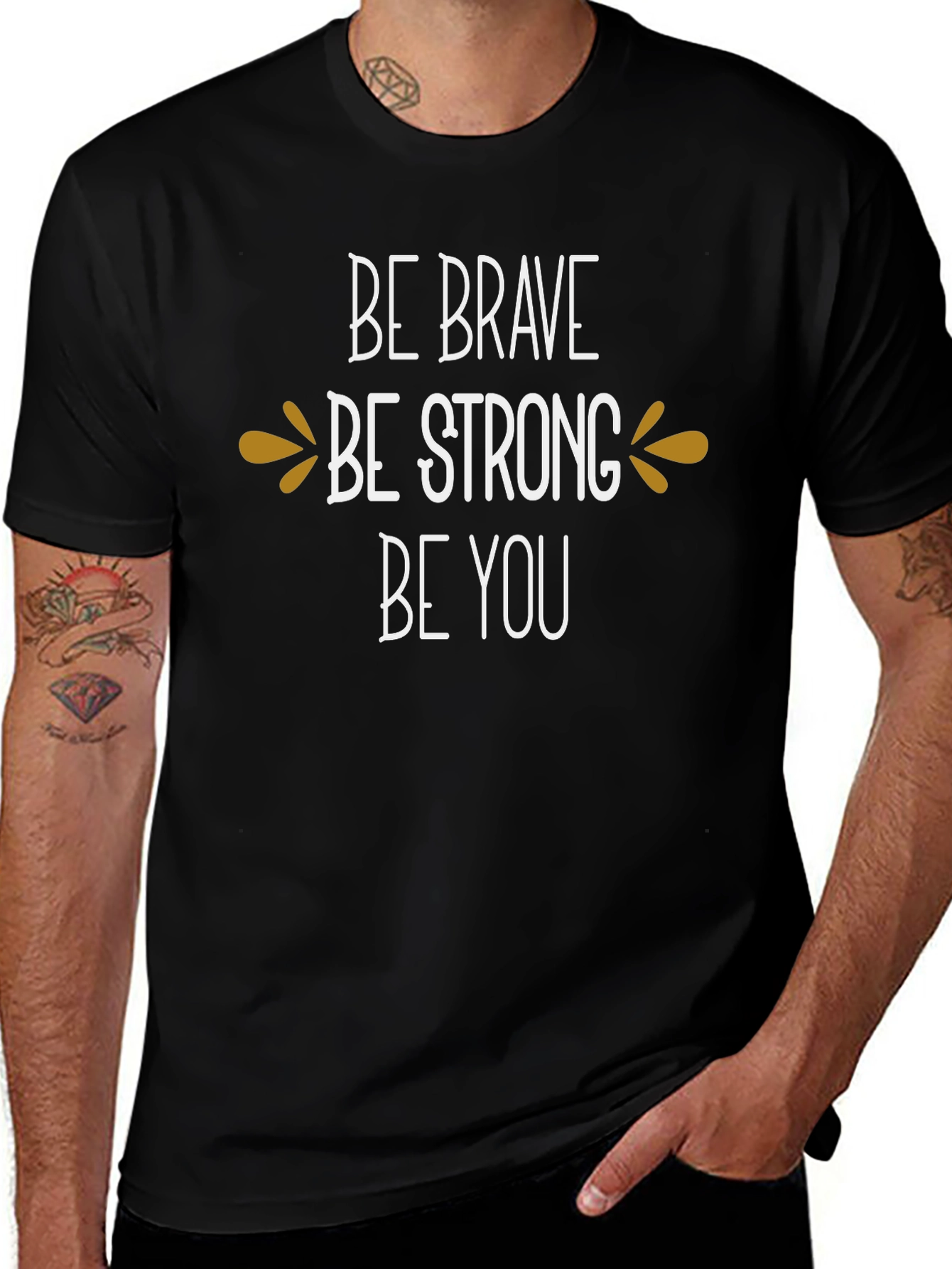 Camiseta Negra Inspiracional: Sé Valiente Fuerte Tú