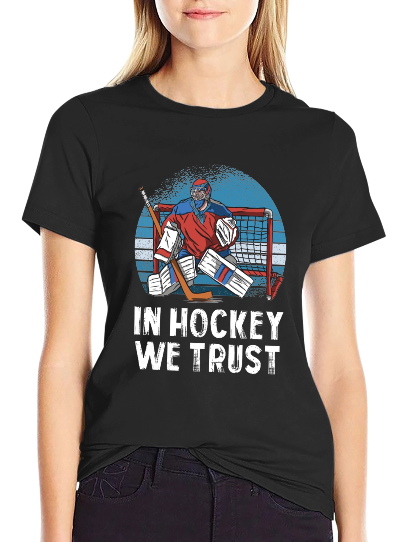 Camiseta Negra In Hockey We Trust