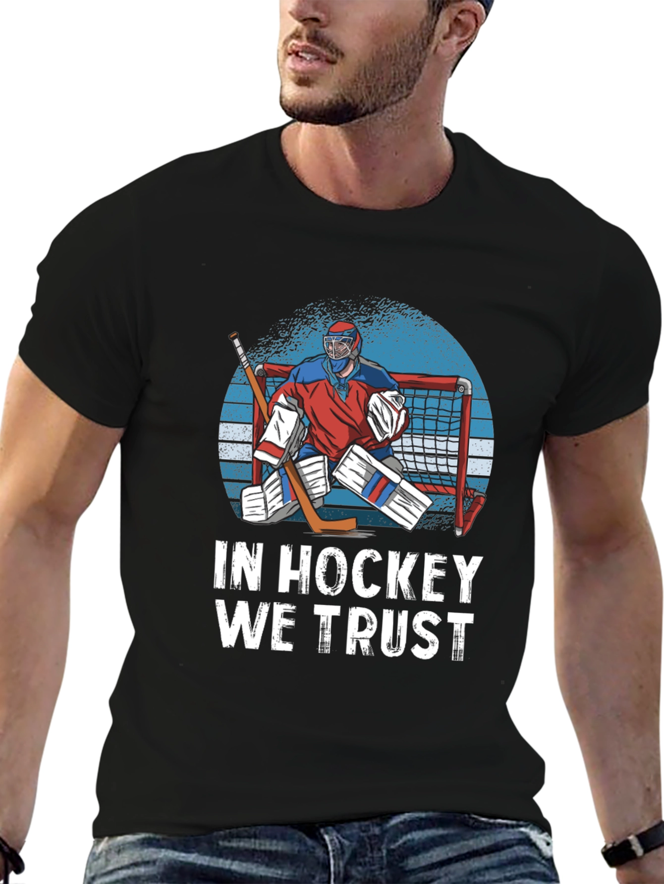 Camiseta Negra In Hockey We Trust