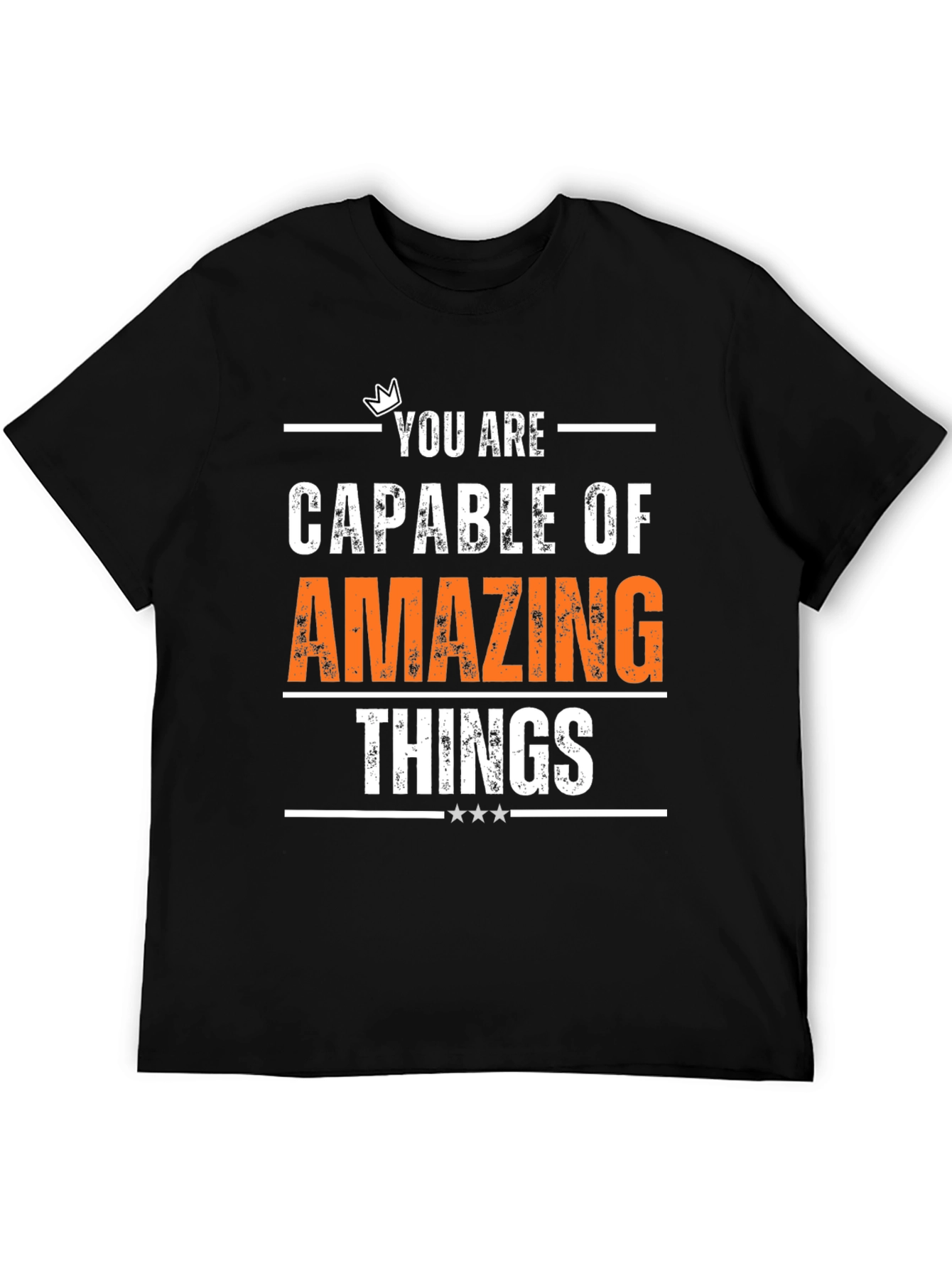Camiseta Negra Motivacional Cosas Asombrosas