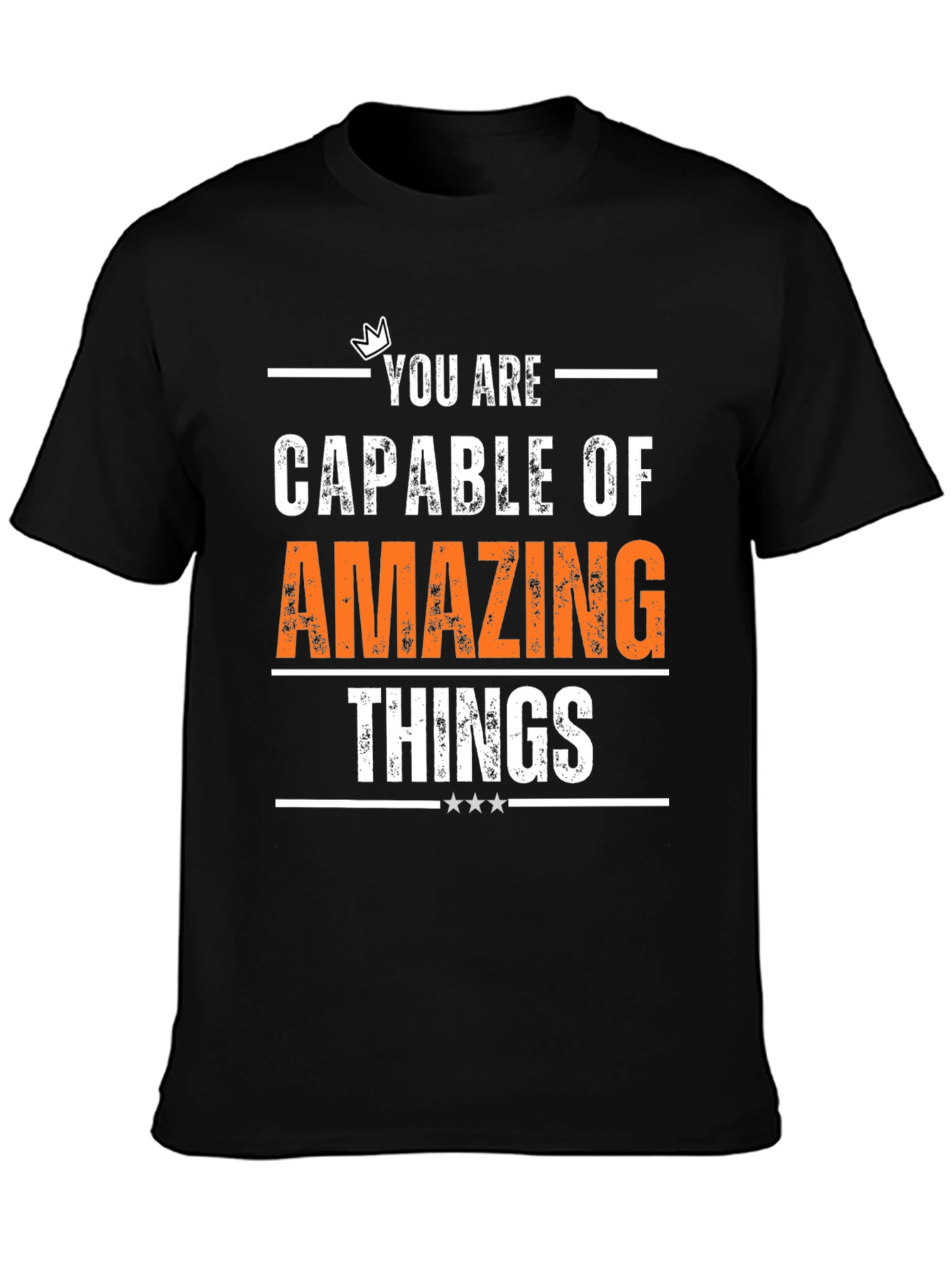 Camiseta Negra Motivacional Cosas Asombrosas