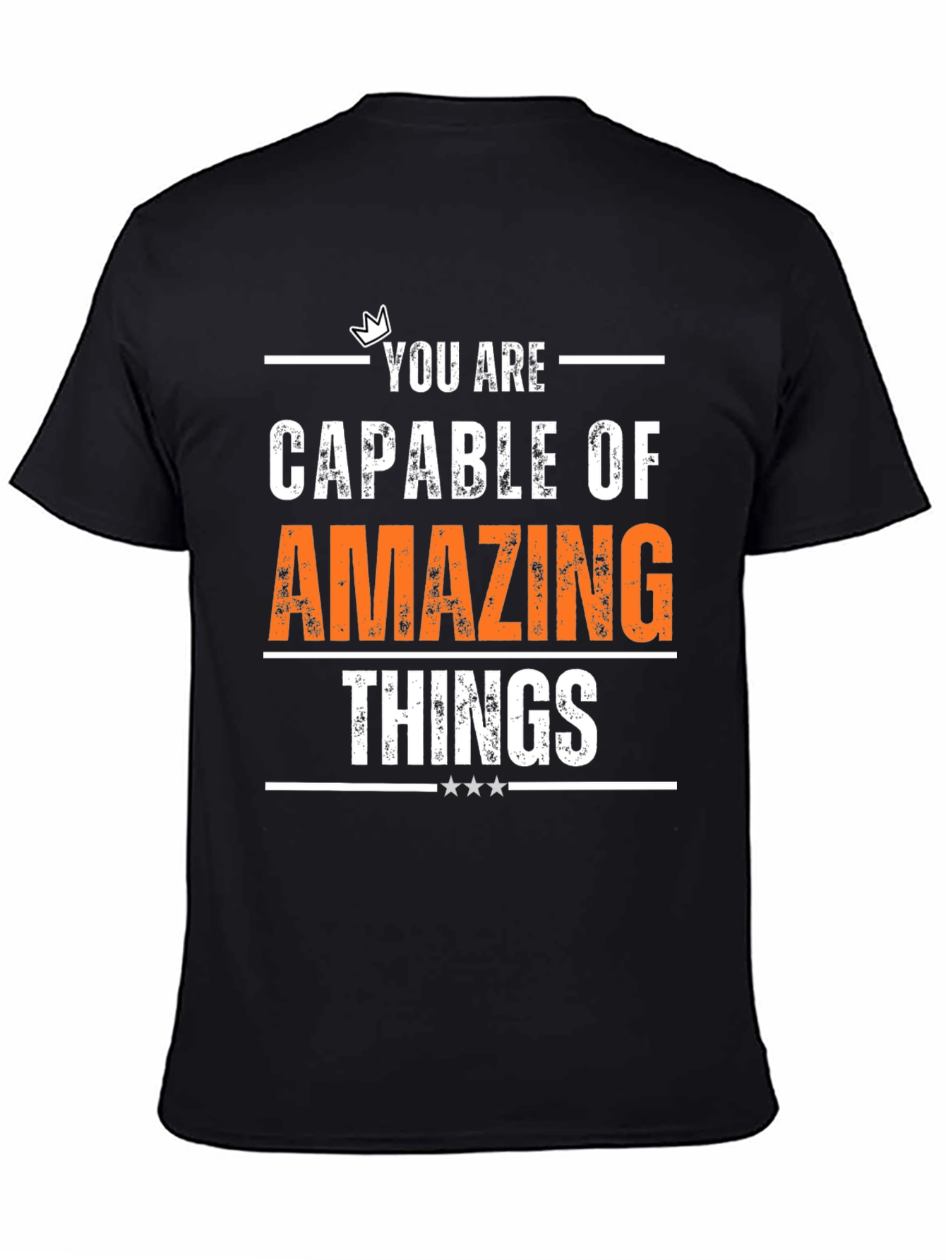 Camiseta Negra Motivacional Cosas Asombrosas