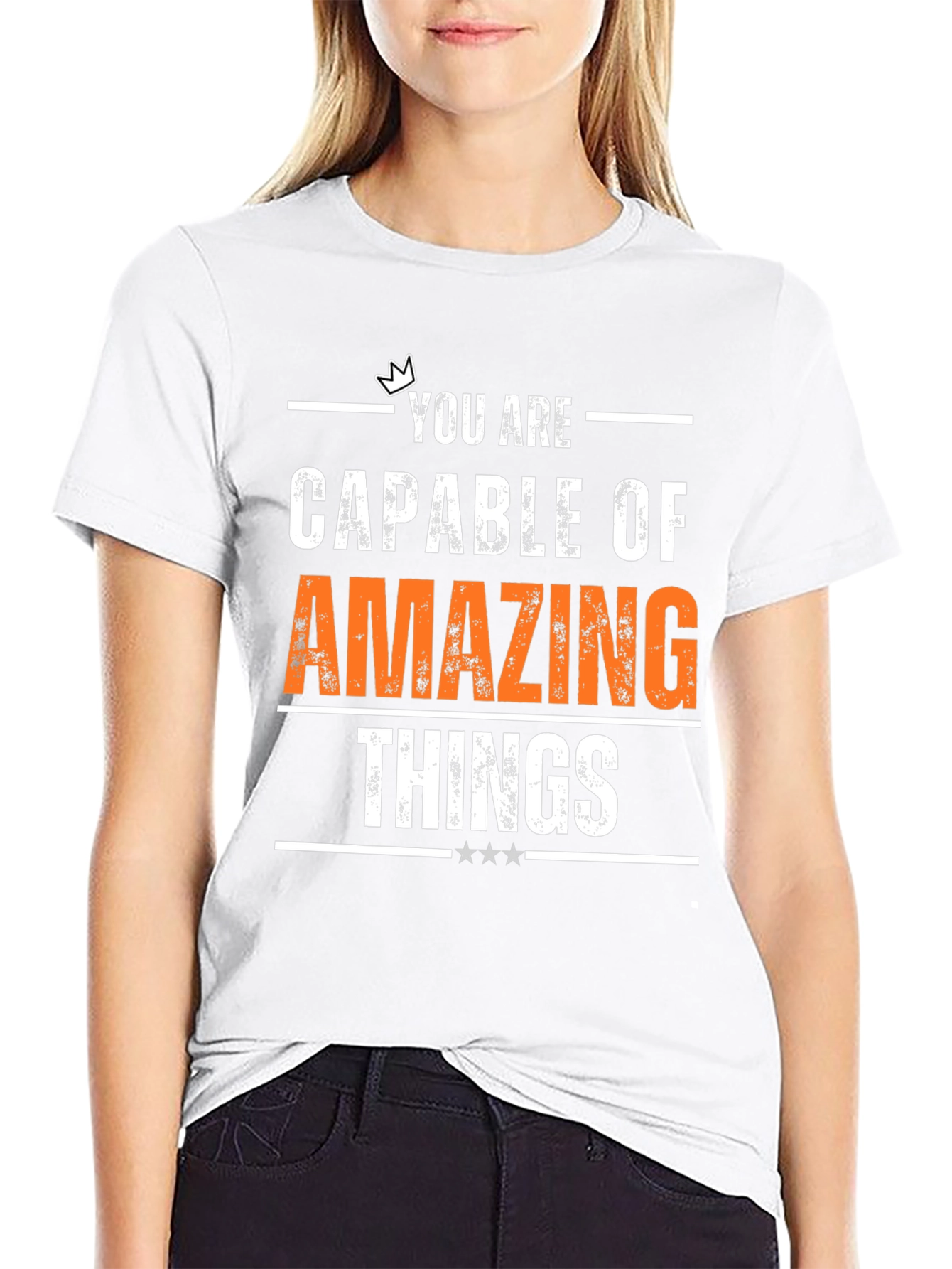 Camiseta Negra Motivacional Cosas Asombrosas