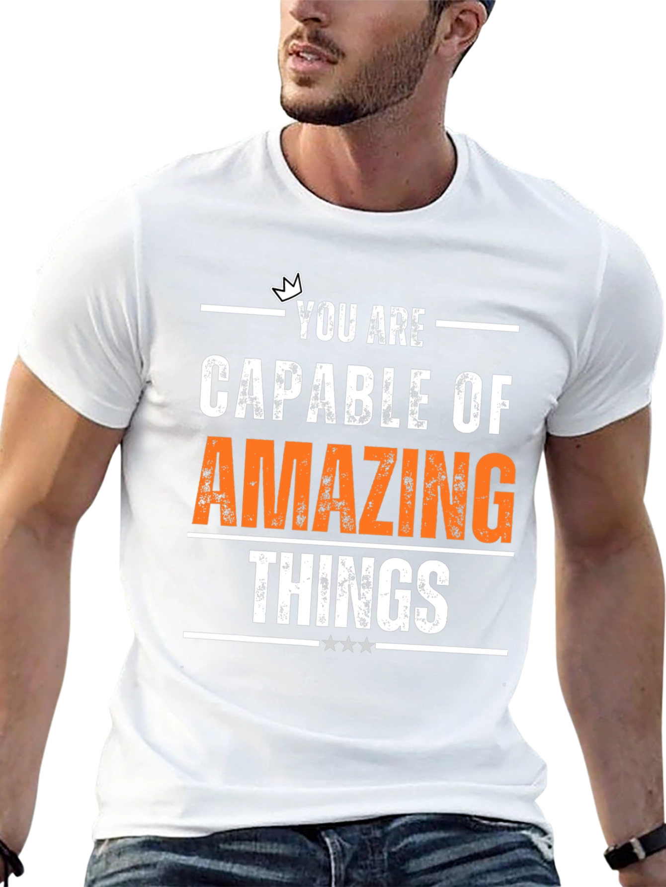 Camiseta Negra Motivacional Cosas Asombrosas