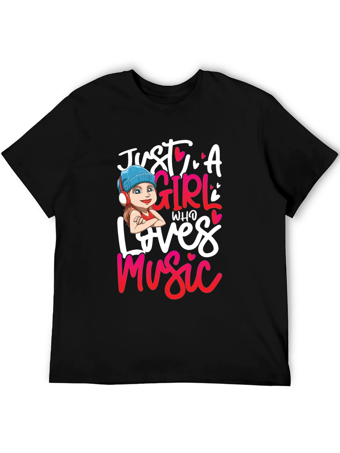 Camiseta Negra Just A Girl Who Loves Music