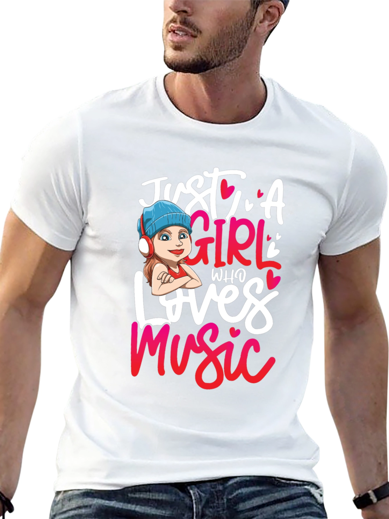 Camiseta Negra Just A Girl Who Loves Music