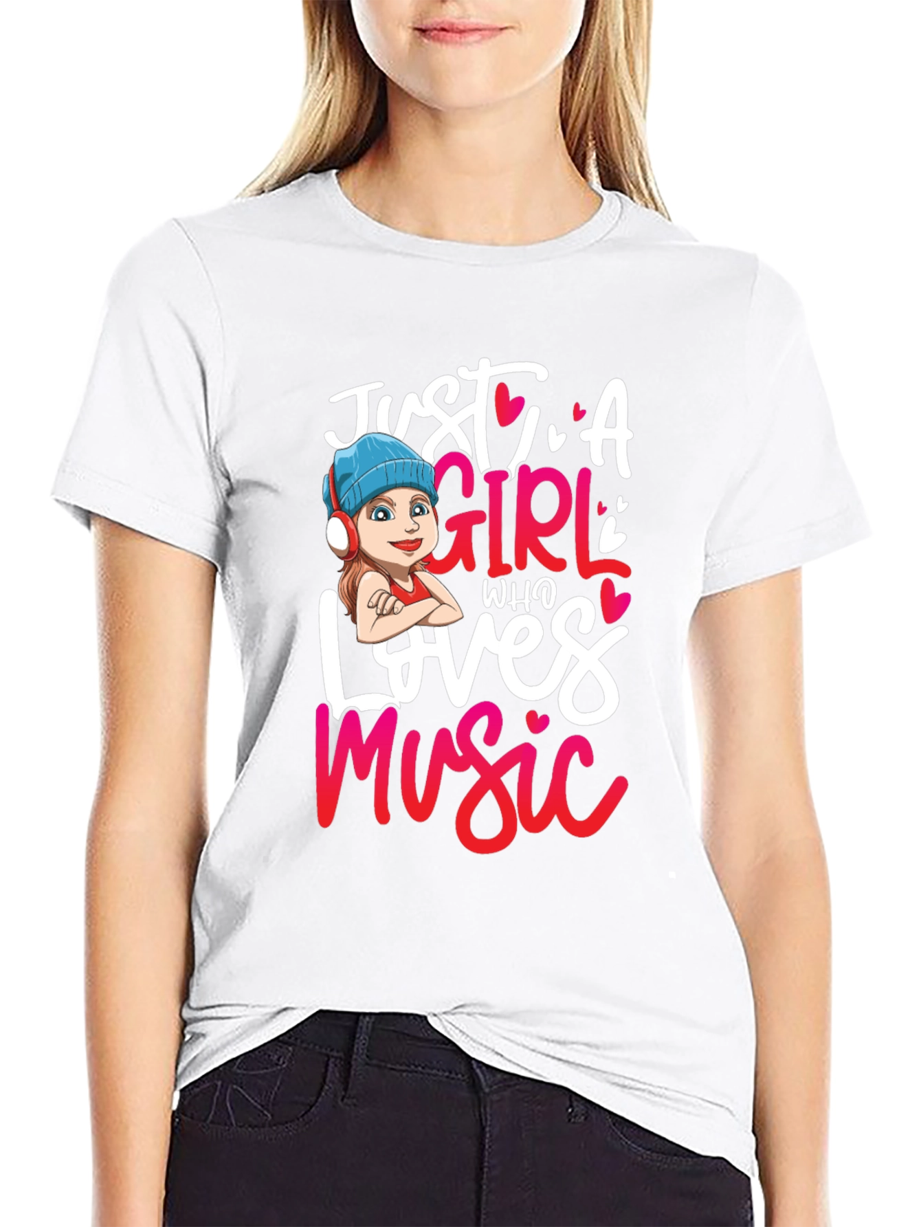 Camiseta Negra Just A Girl Who Loves Music