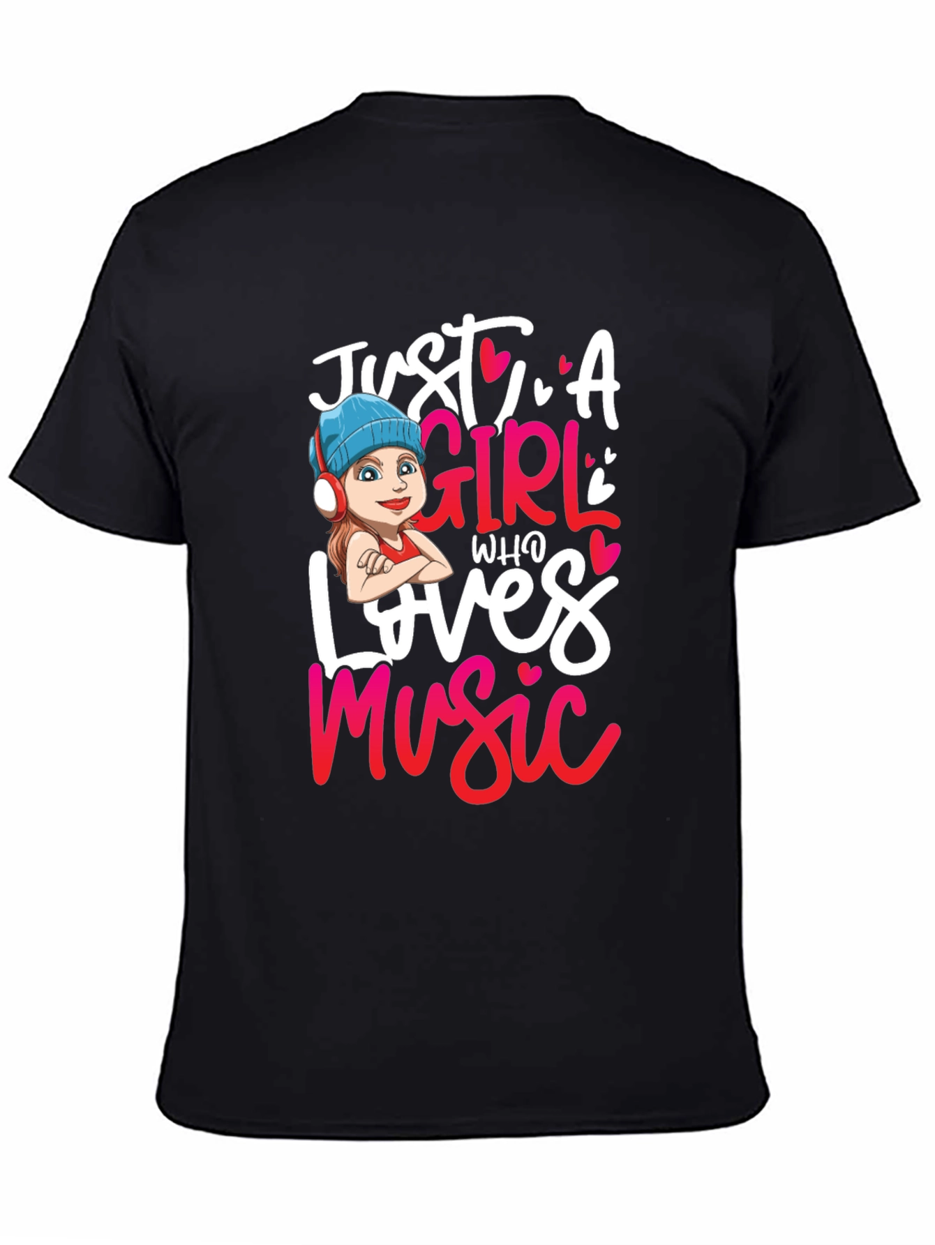 Camiseta Negra Just A Girl Who Loves Music