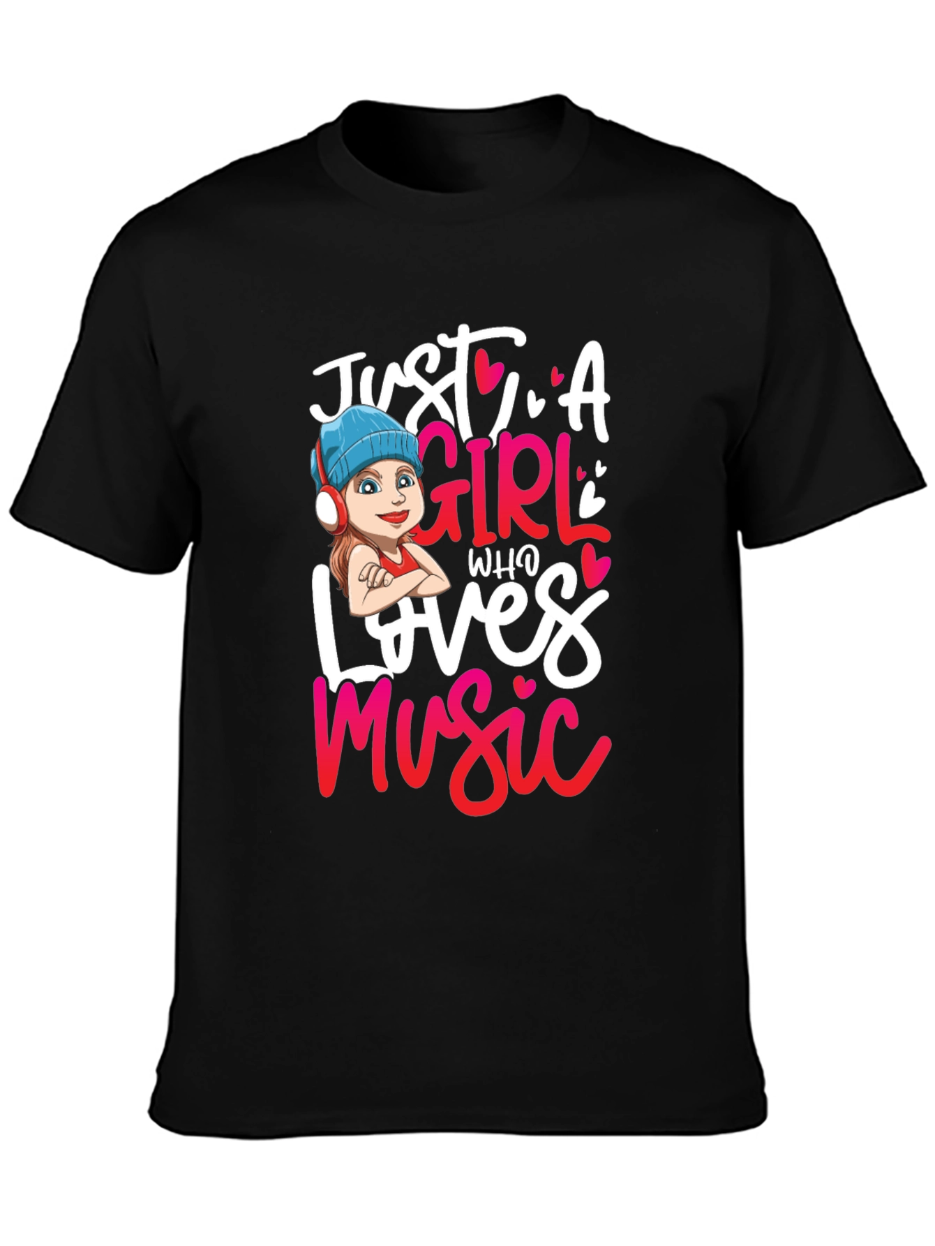 Camiseta Negra Just A Girl Who Loves Music