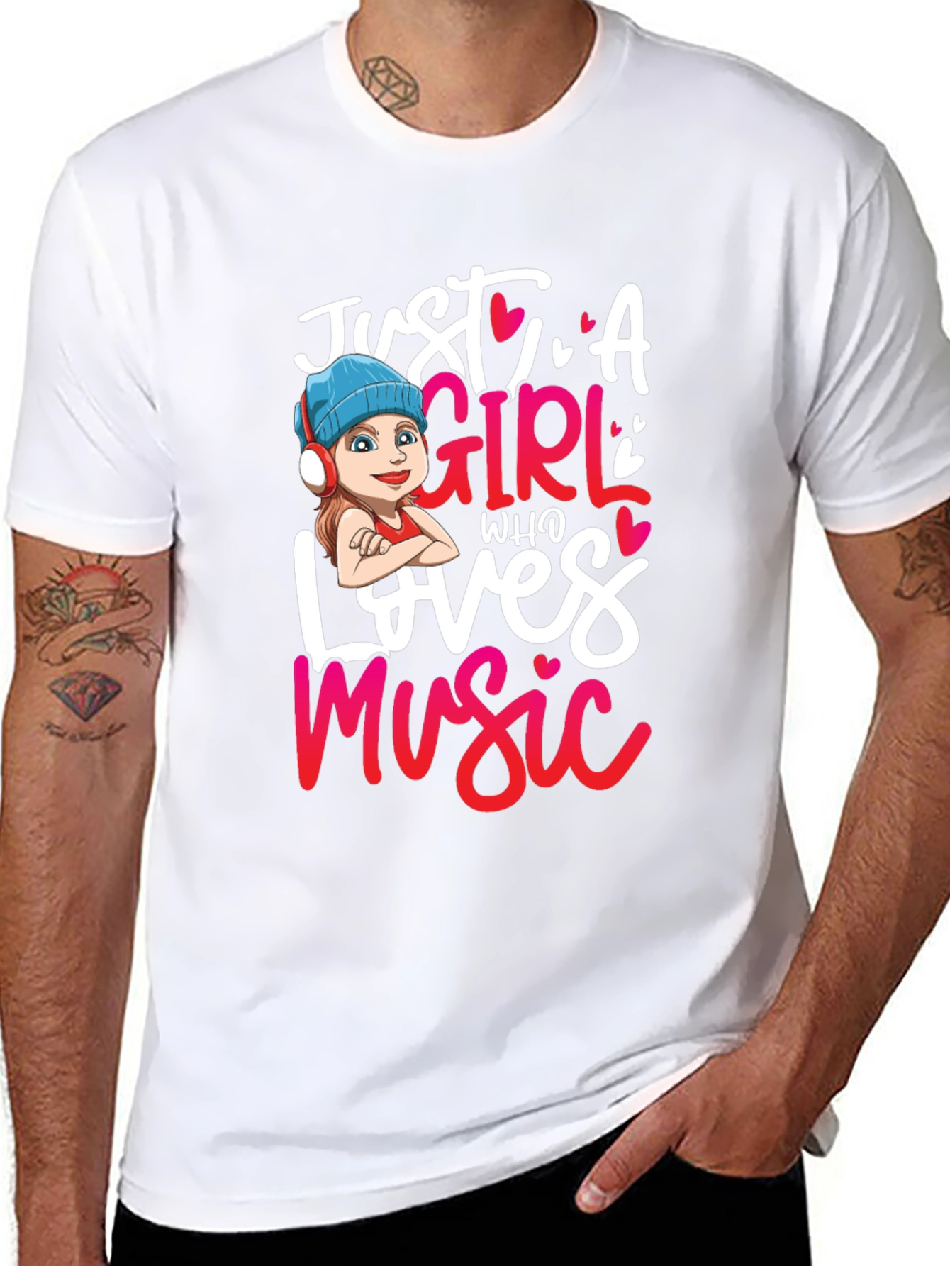 Camiseta Negra Just A Girl Who Loves Music