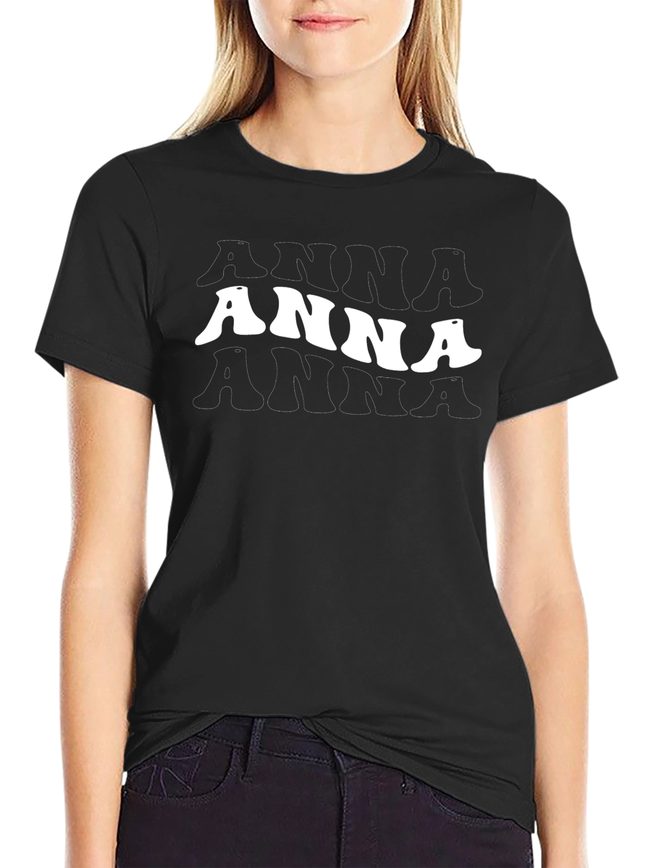 Camiseta Negra ANNA Retro para Hombre