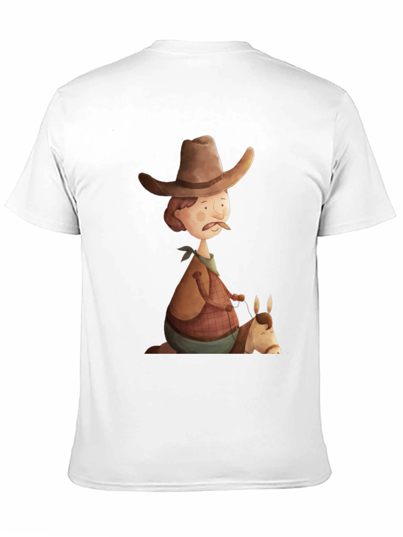 Camiseta Negra Vaquero Divertido Ilustración