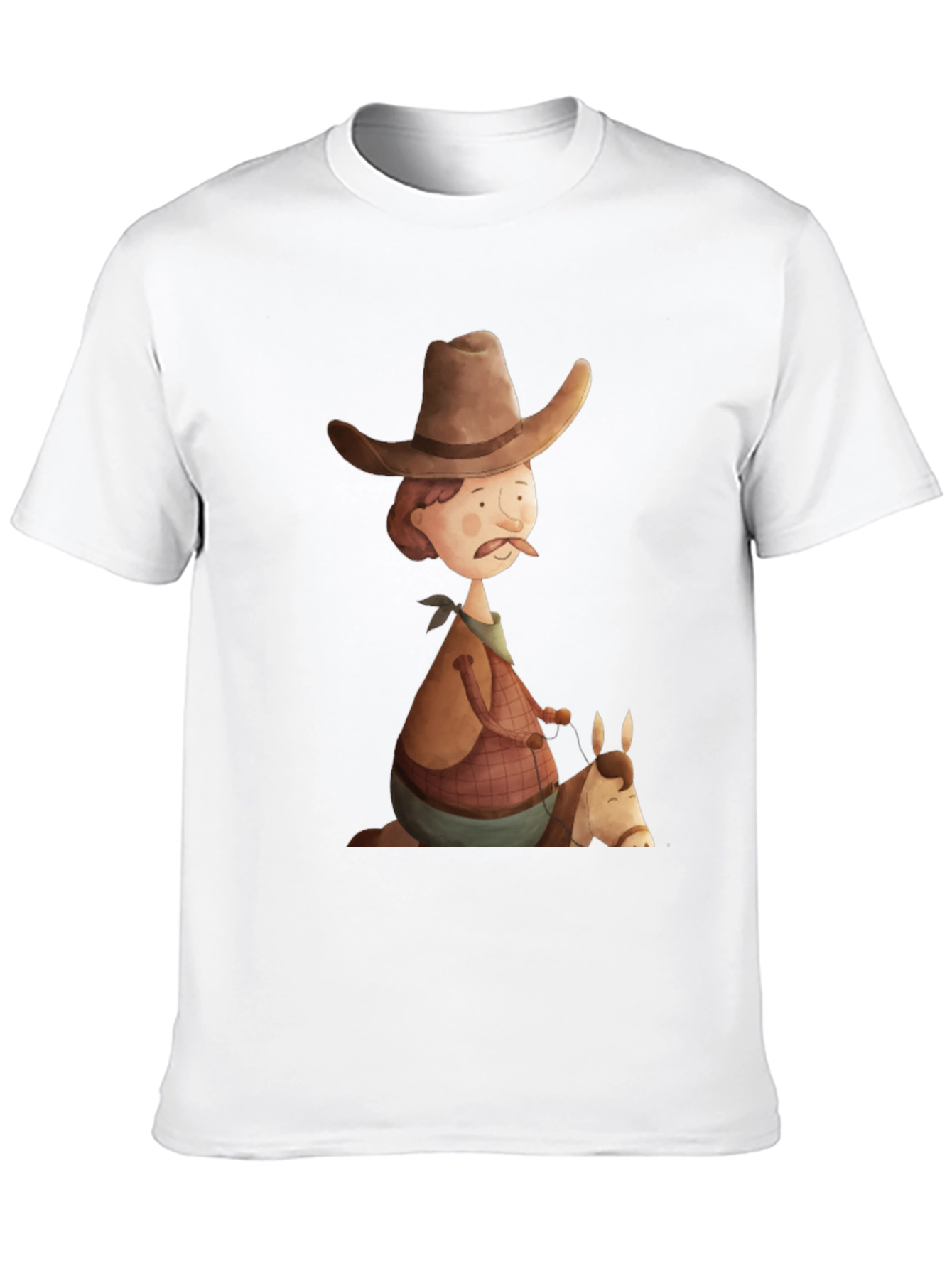 Camiseta Negra Vaquero Divertido Ilustración