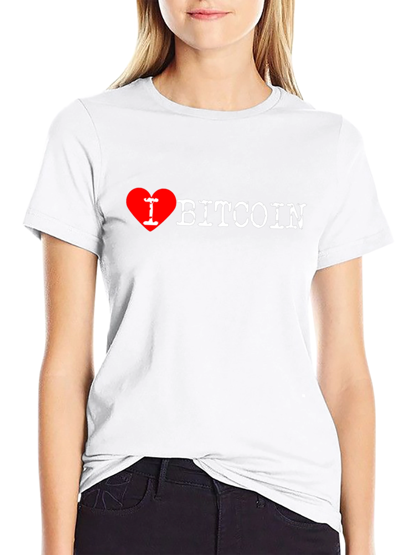 Camiseta Negra Amo Bitcoin para Hombre