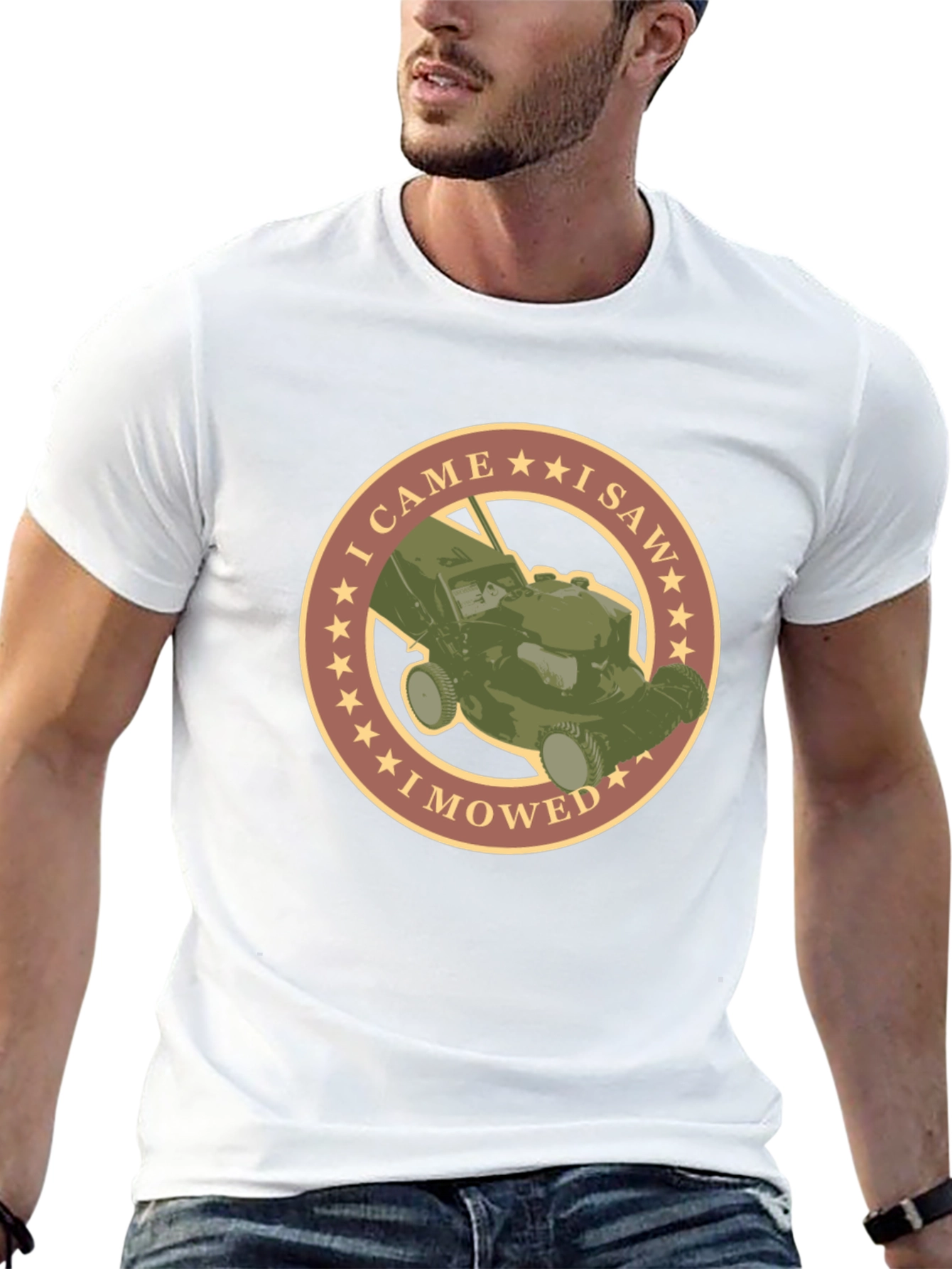 Camiseta Negra con Diseño de Cortacésped