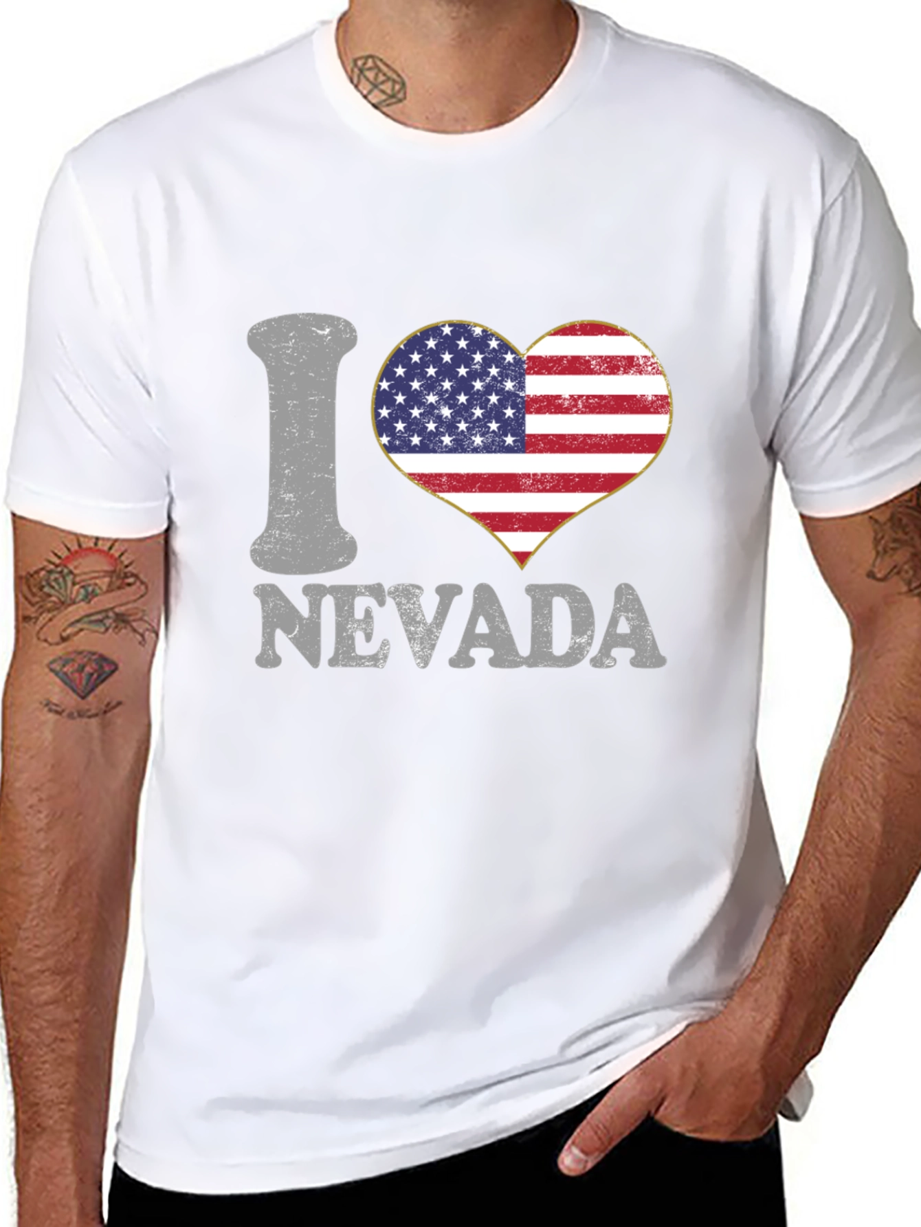 Camiseta I Love Nevada Bandera Americana