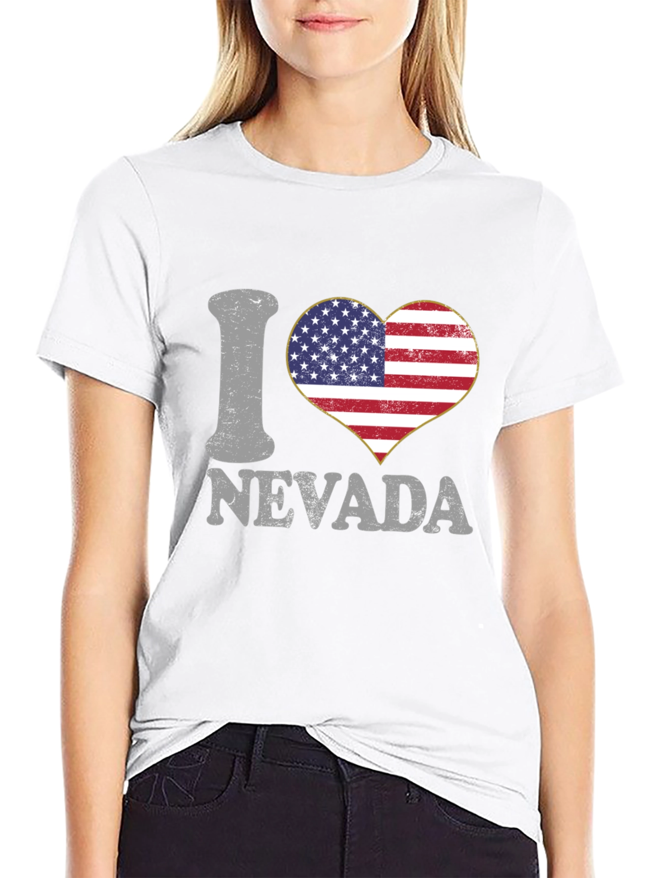 Camiseta I Love Nevada Bandera Americana