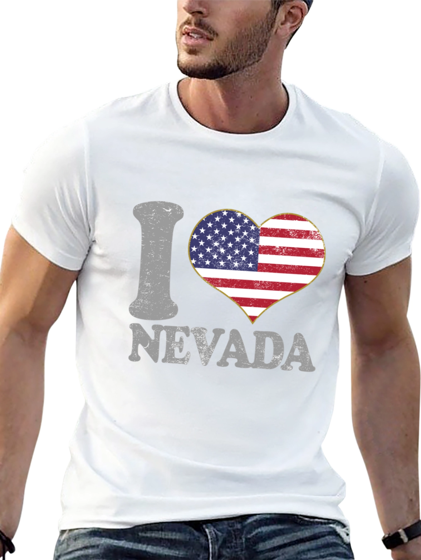Camiseta I Love Nevada Bandera Americana