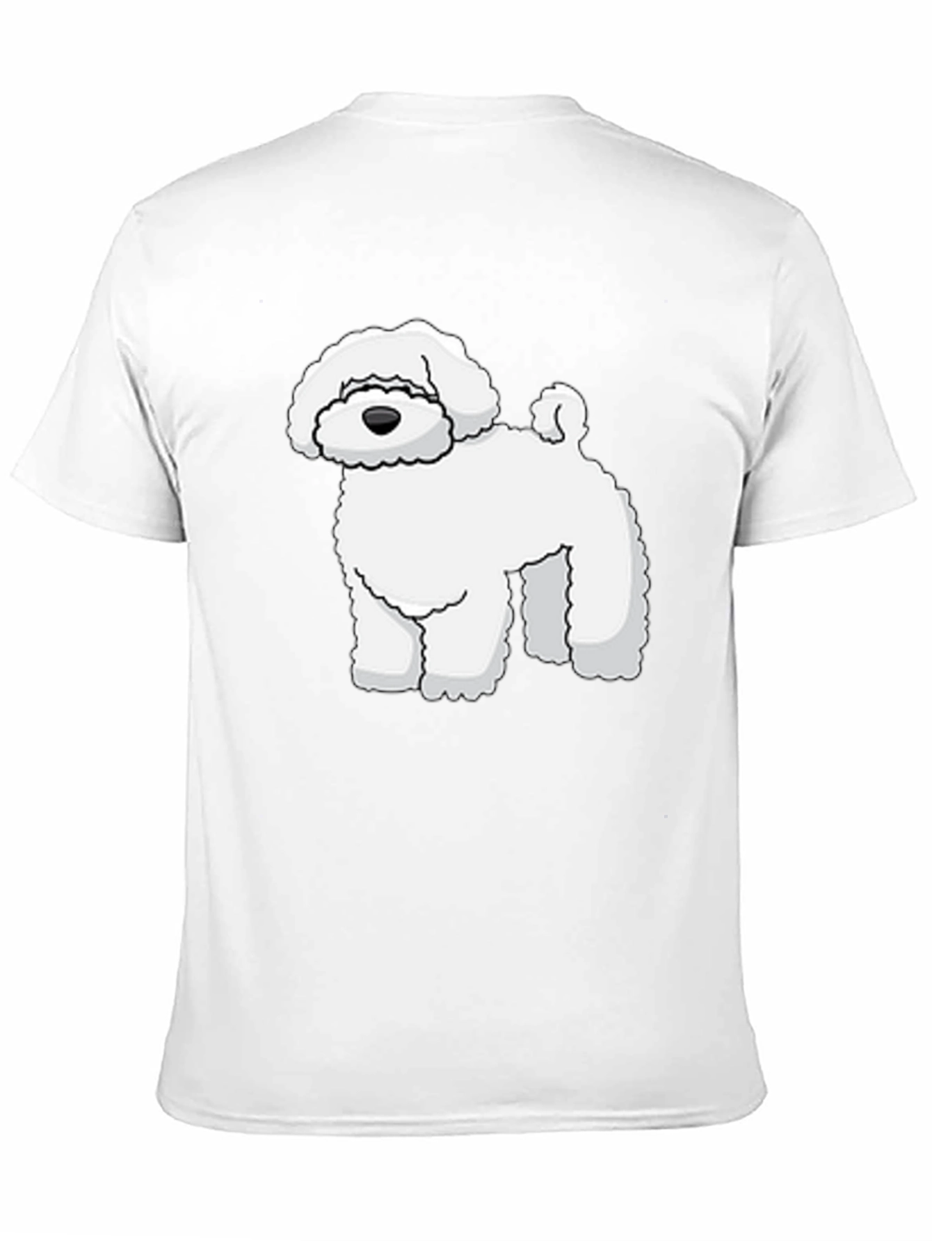 Camiseta Negra con Diseño de Perro Blanco