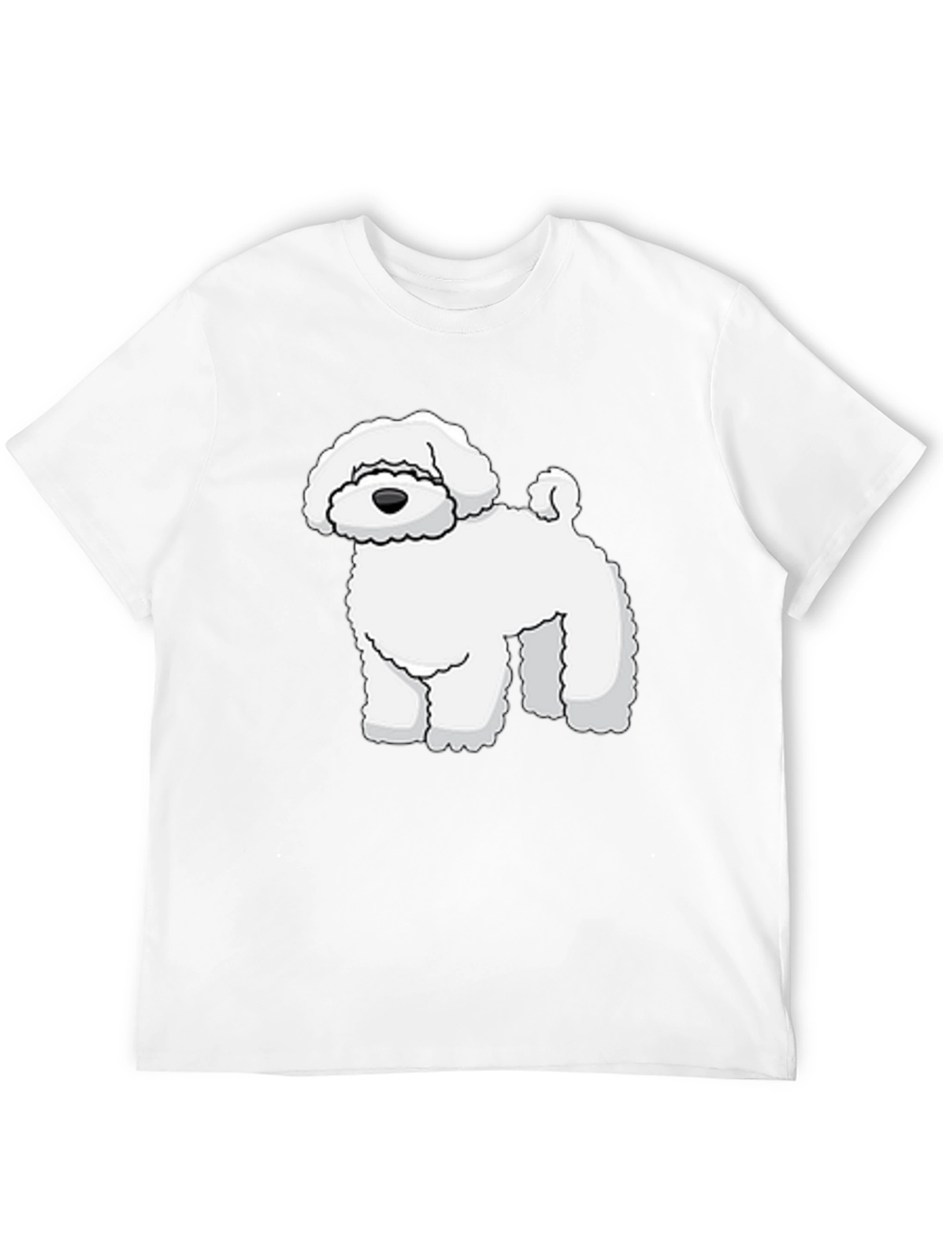 Camiseta Negra con Diseño de Perro Blanco