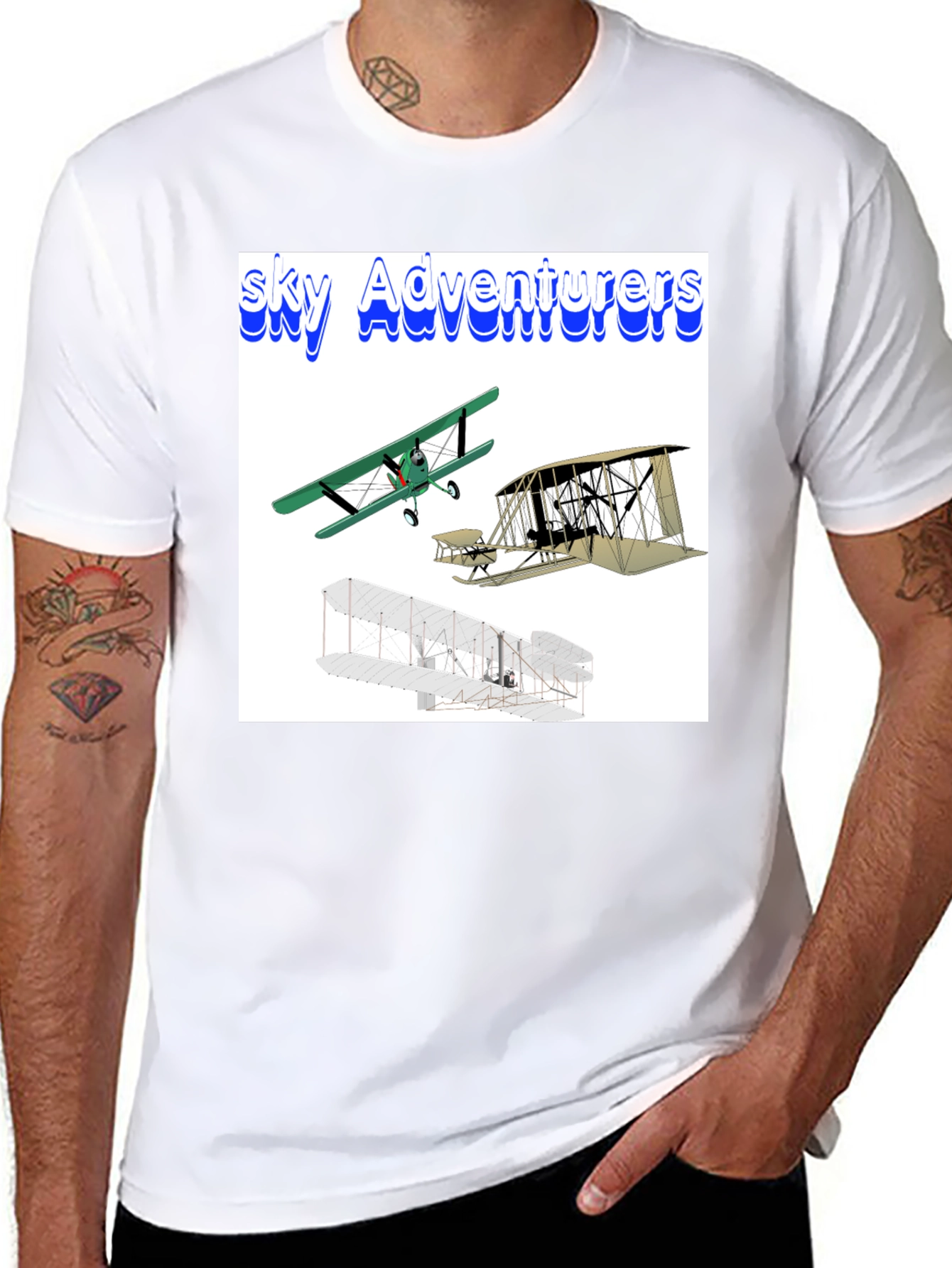Camiseta Negra Sky Adventurers para Hombre