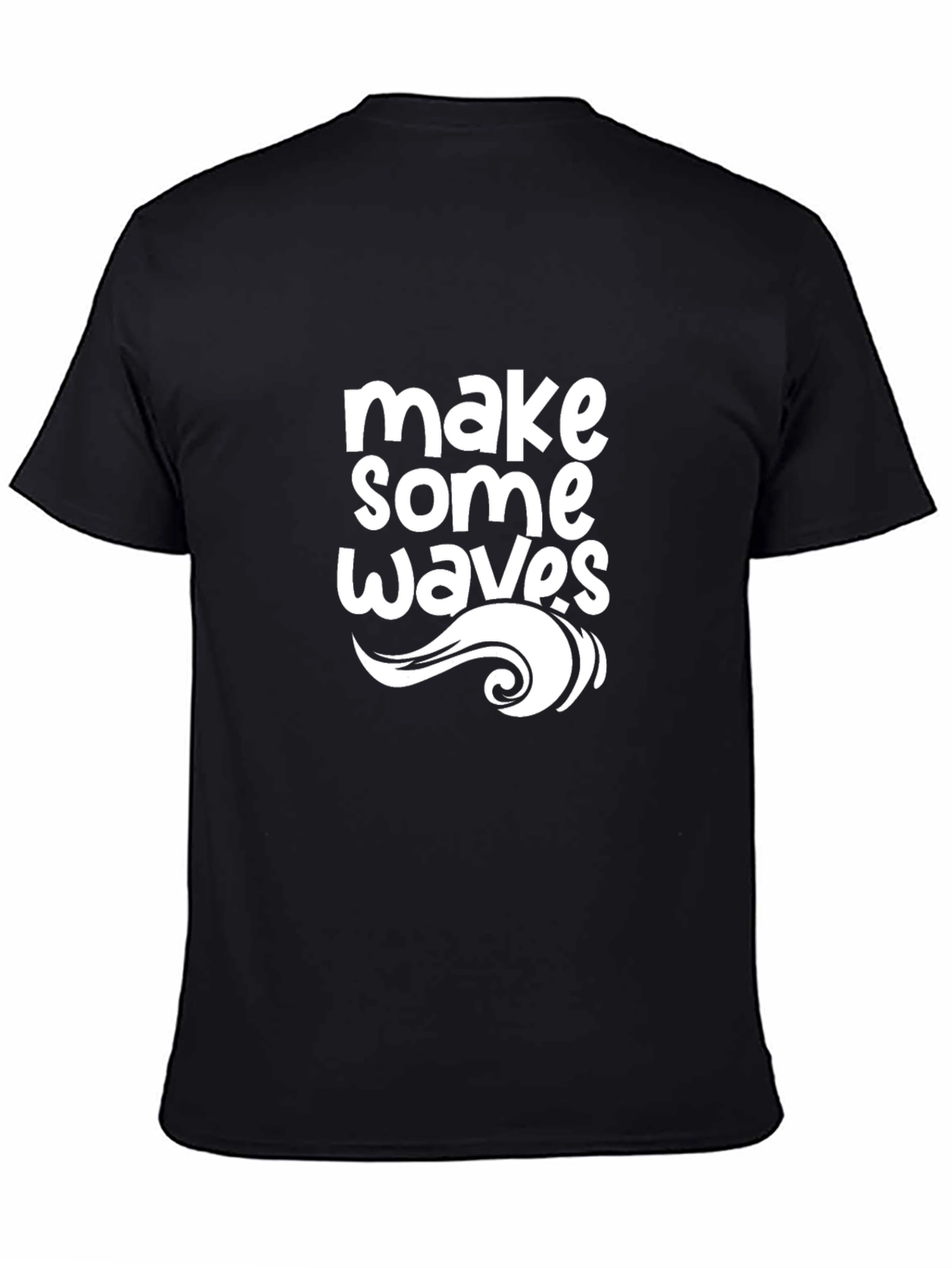 Camiseta Negra Hombre - Diseño Make Some Waves