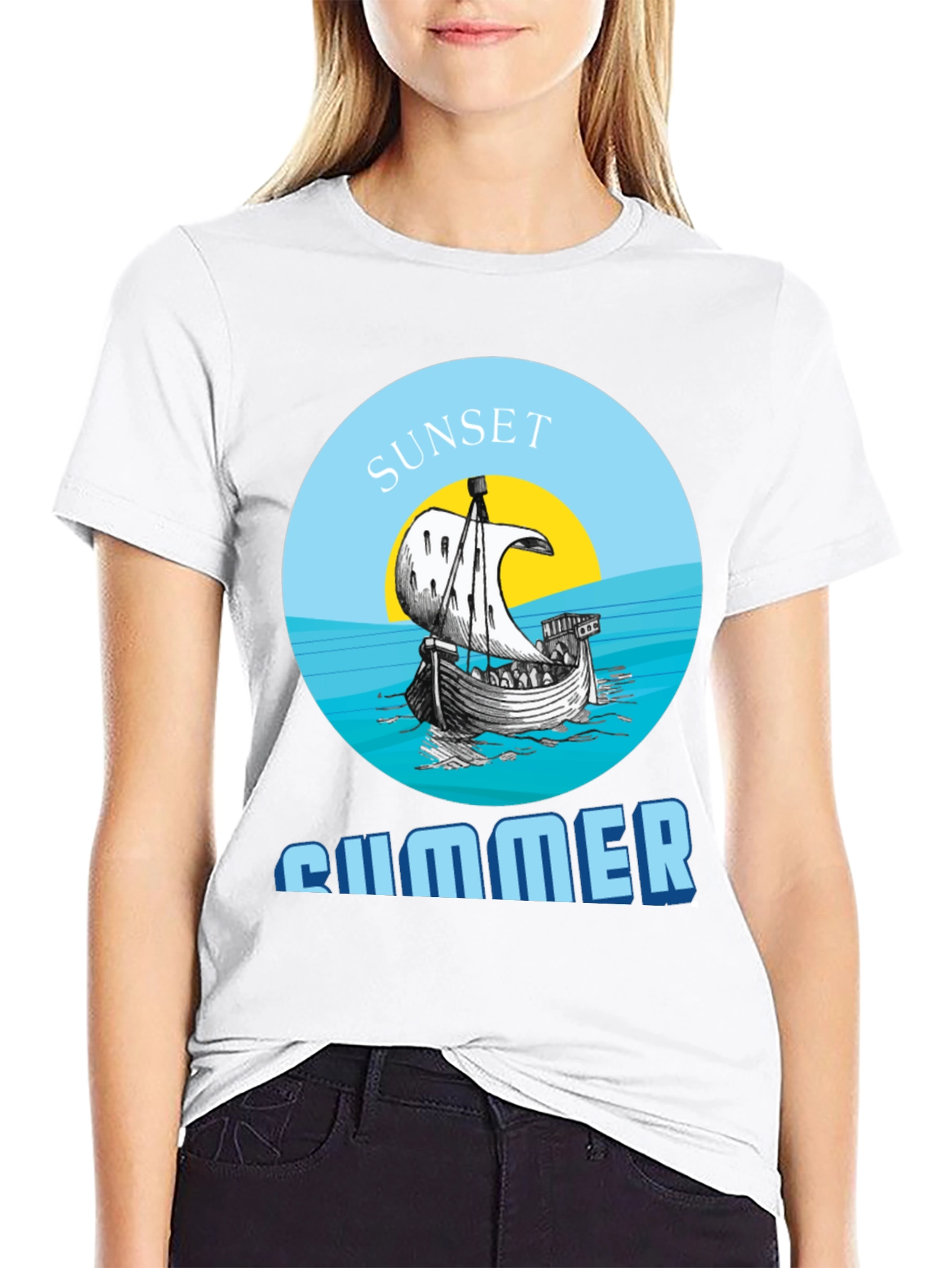 Camiseta Hombre Sunset Summer - Diseño Náutico