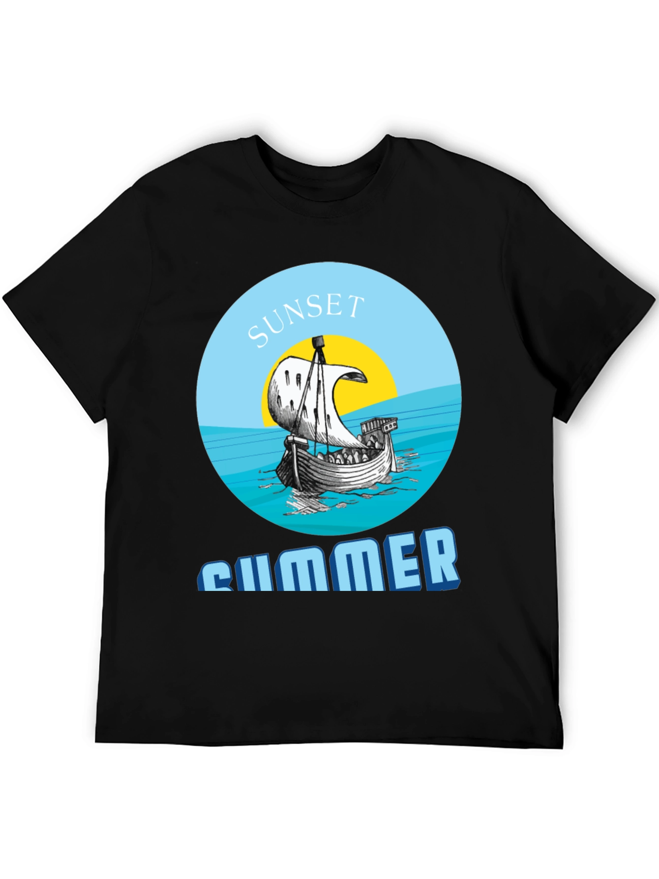 Camiseta Hombre Sunset Summer - Diseño Náutico