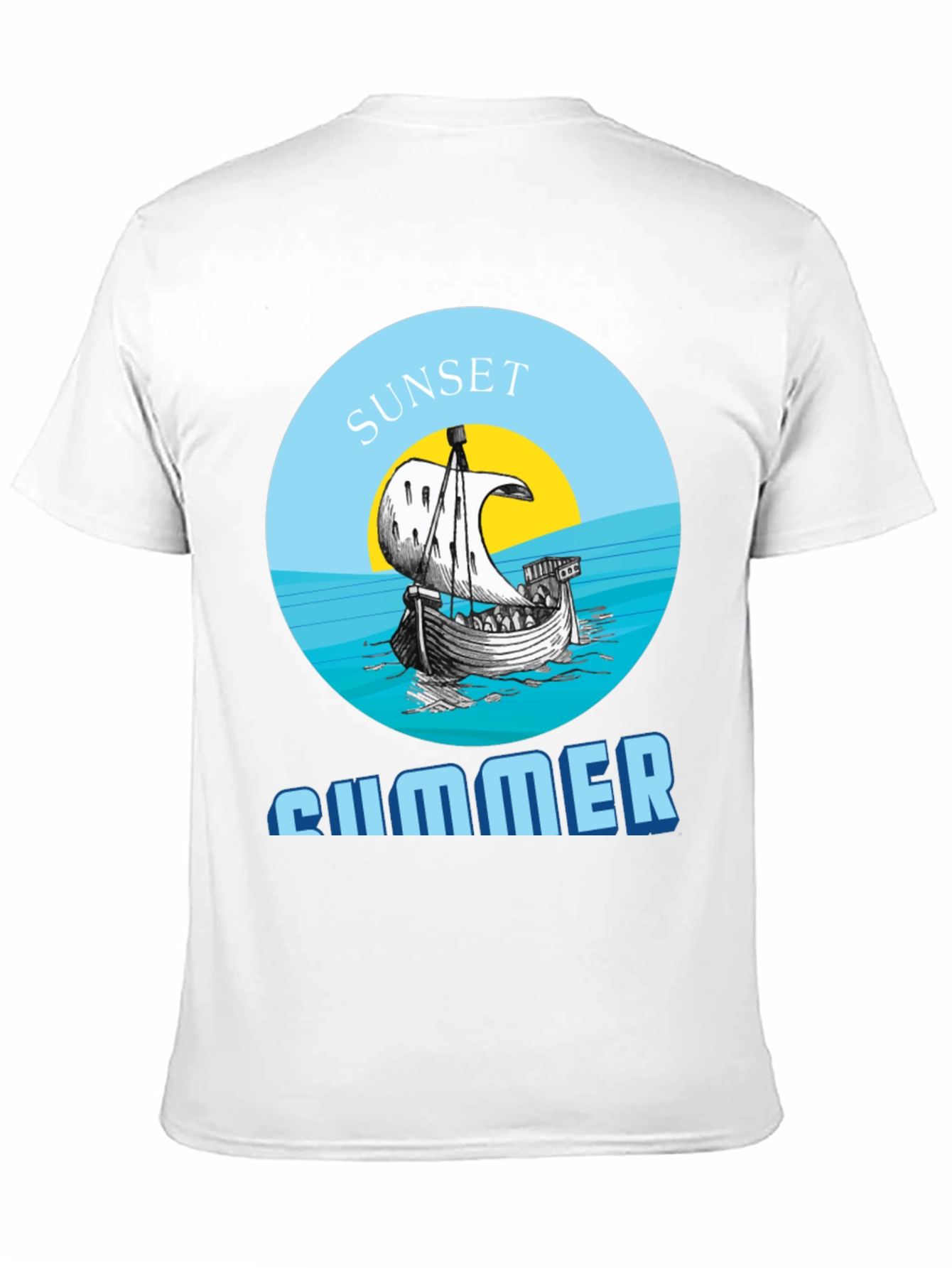 Camiseta Hombre Sunset Summer - Diseño Náutico