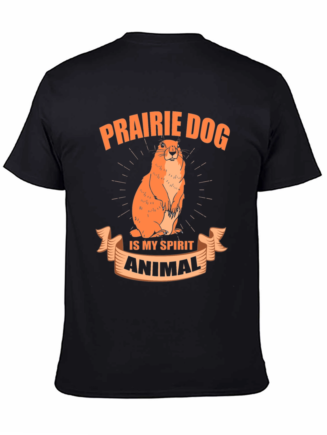 Camiseta Negra Prairie Dog is My Spirit Animal