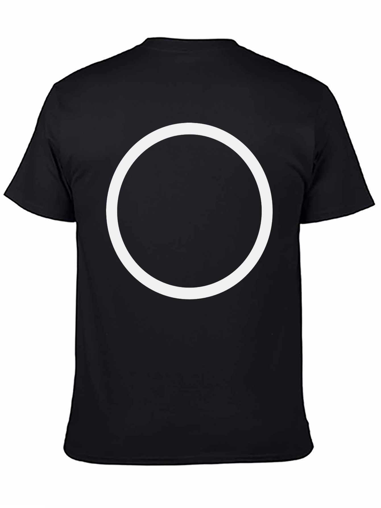 Camiseta Hombre Negra con Círculo Blanco Estilo Casual