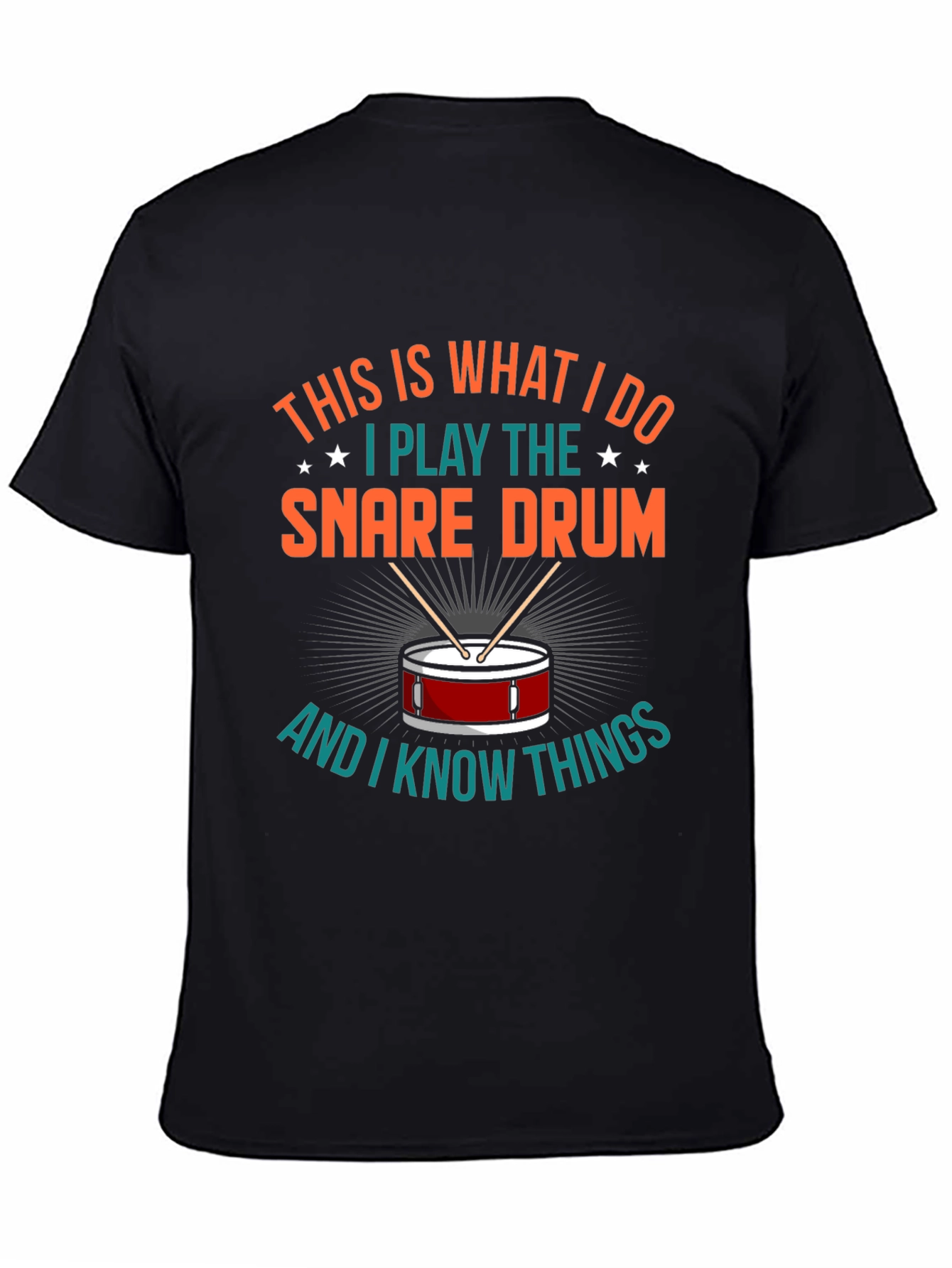 Camiseta Negra con Diseño de Batería
