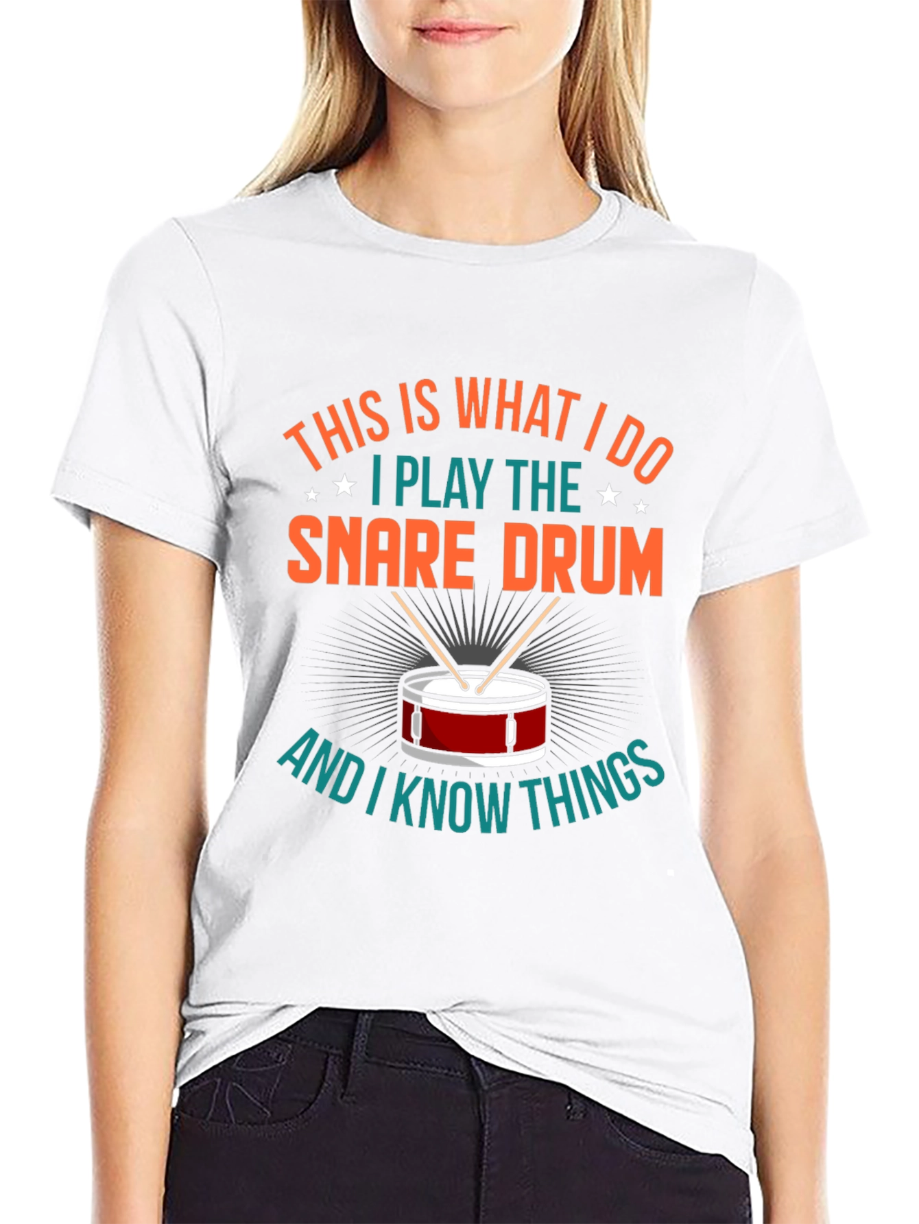 Camiseta Negra con Diseño de Batería