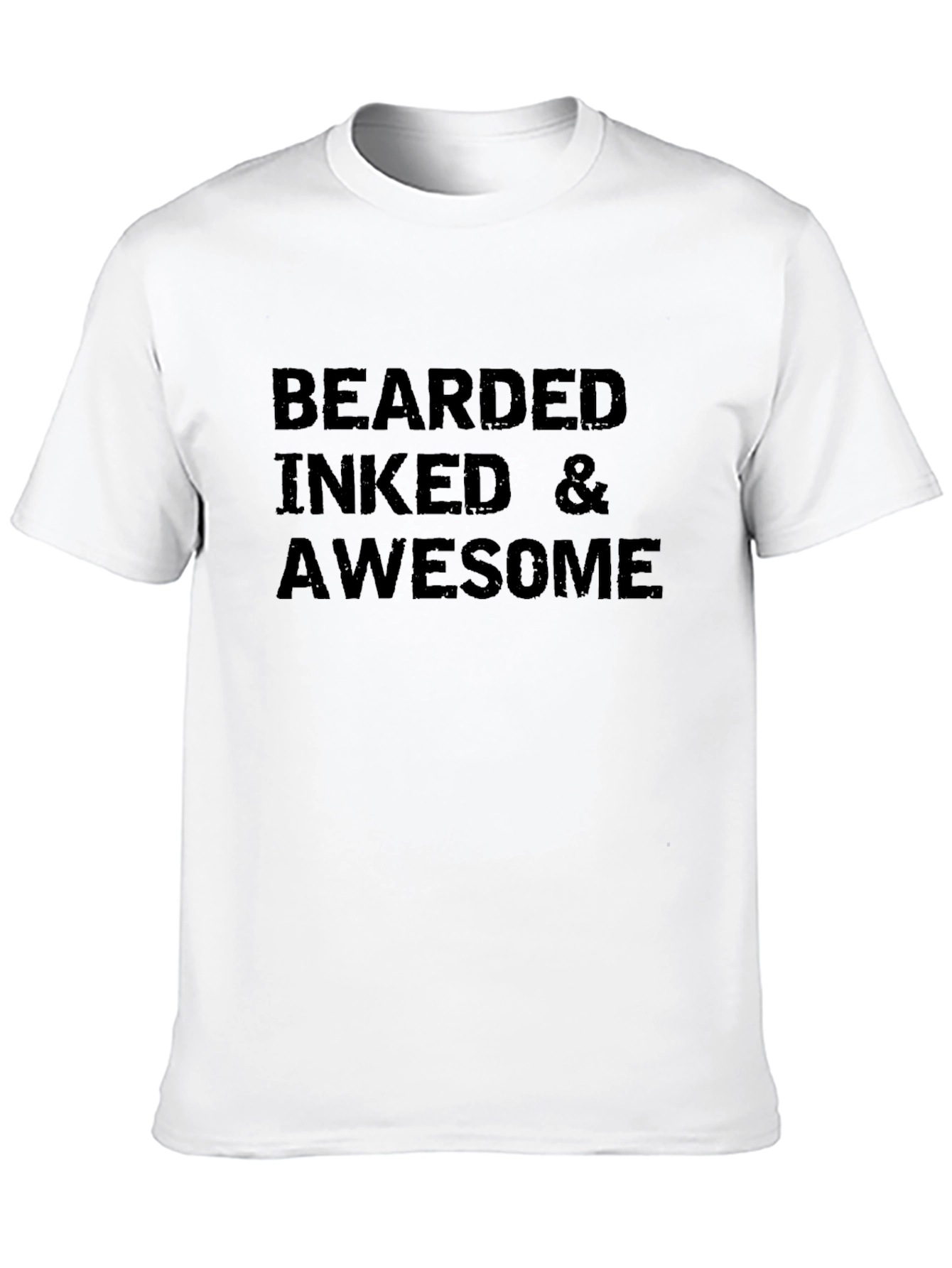Camiseta Negra: Bearded Inked & Awesome