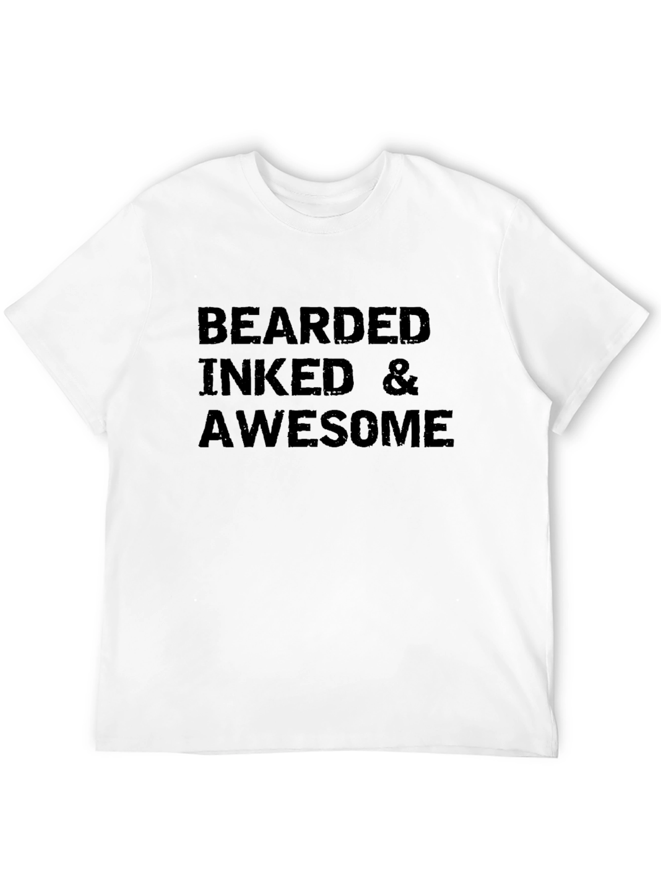 Camiseta Negra: Bearded Inked & Awesome