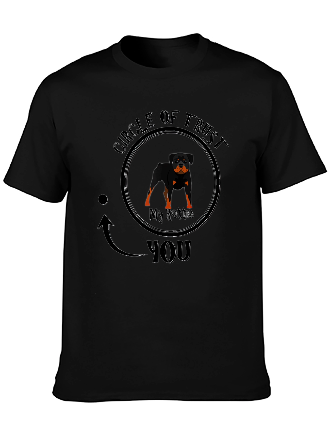Camiseta Negra Círculo de Confianza Rottweiler