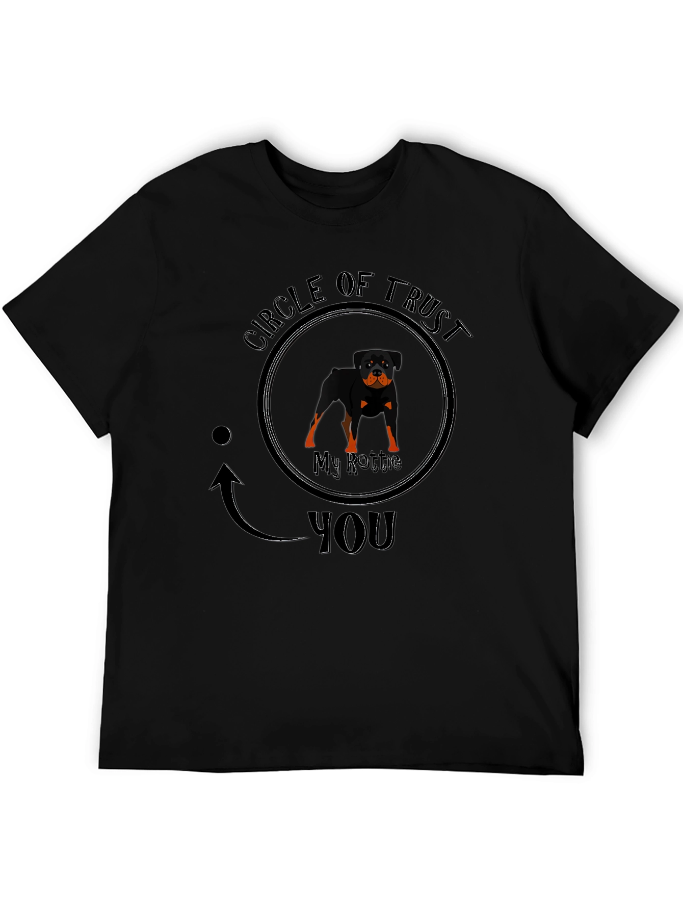 Camiseta Negra Círculo de Confianza Rottweiler