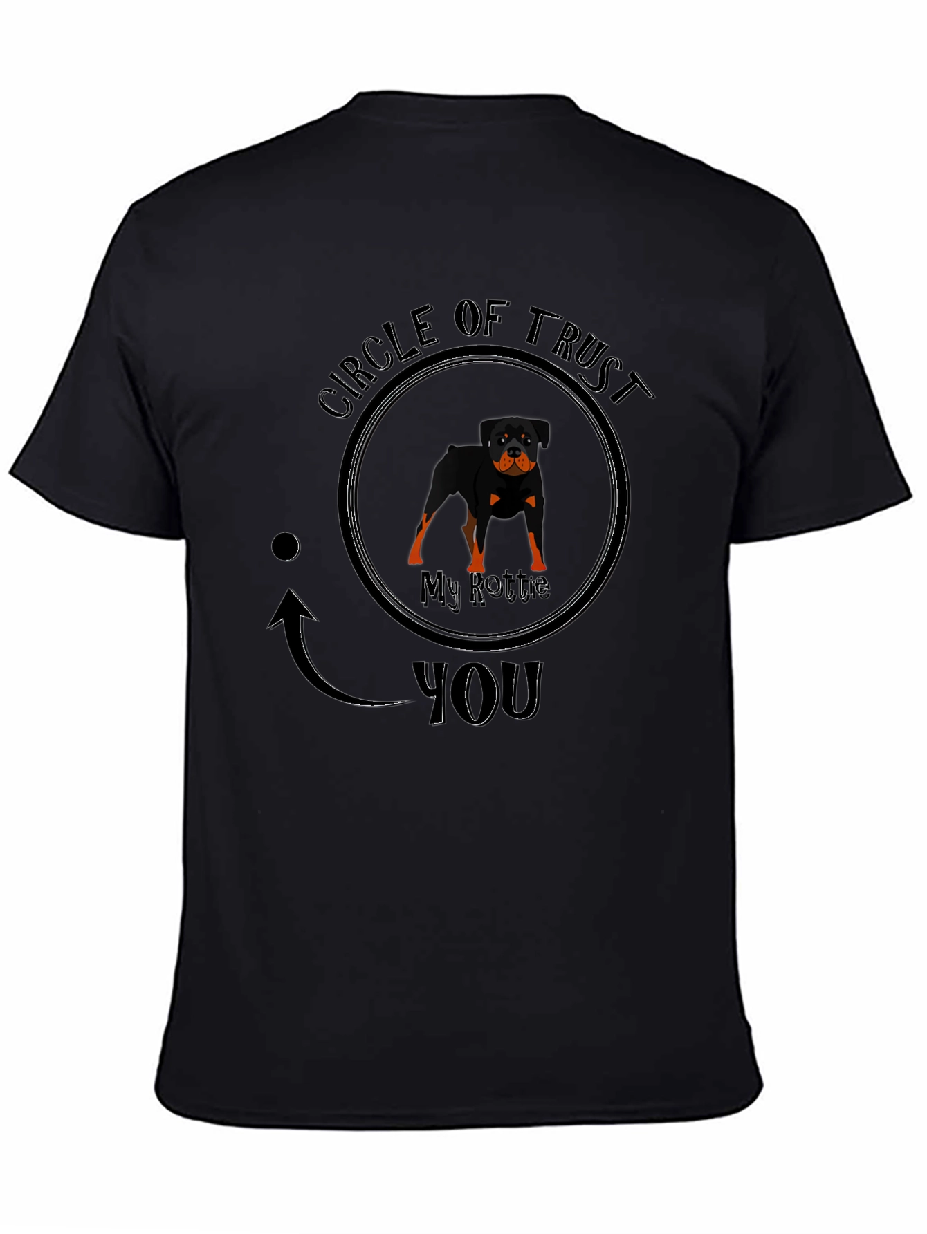 Camiseta Negra Círculo de Confianza Rottweiler