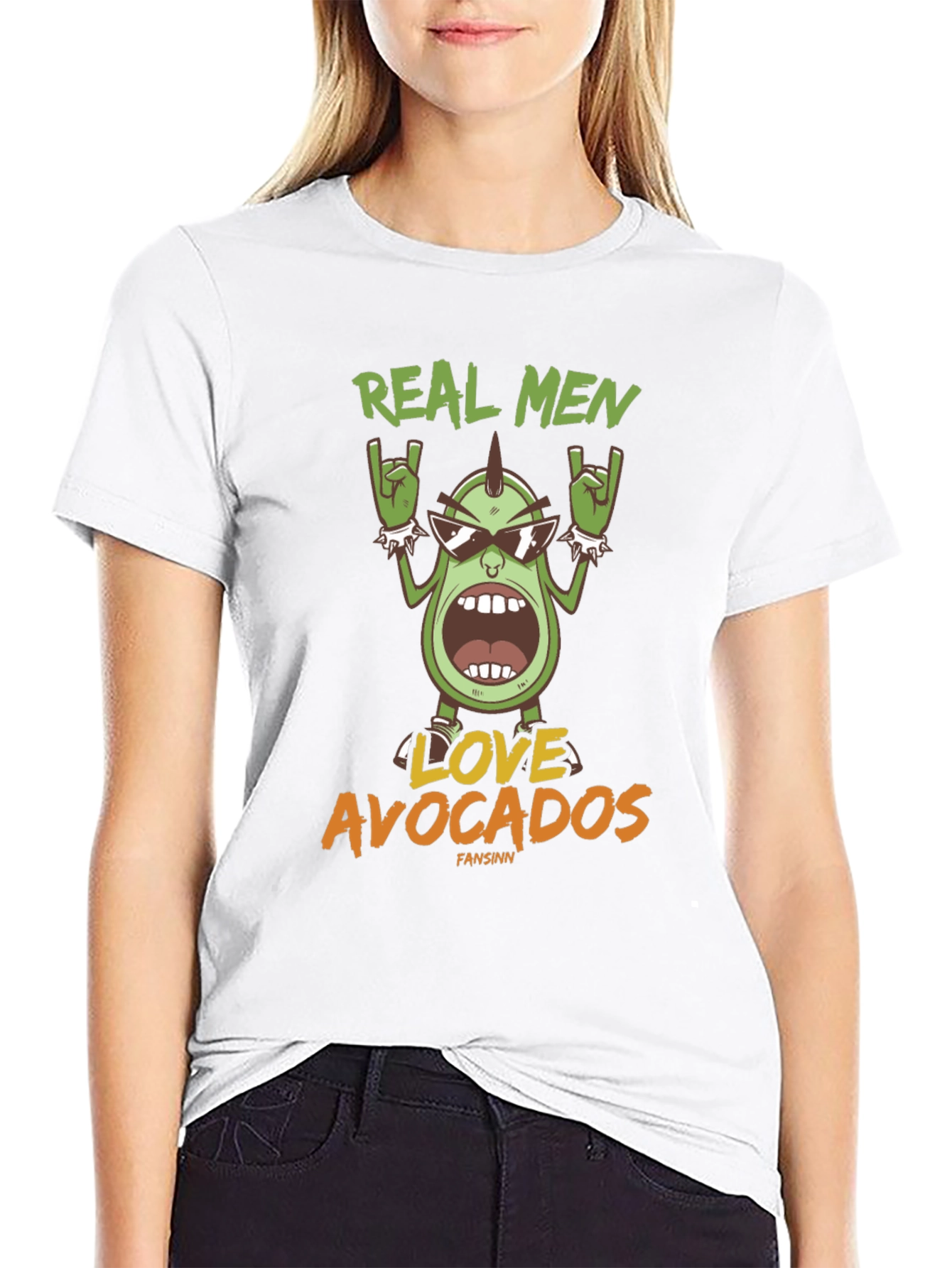 Camiseta Hombre Negra Aguacate Rockero