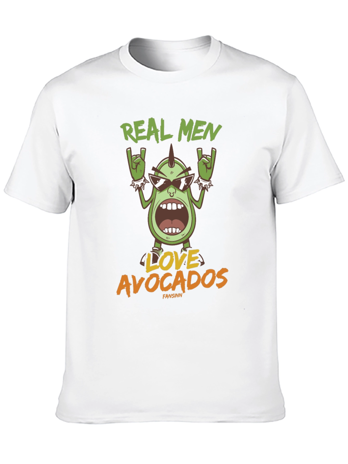 Camiseta Hombre Negra Aguacate Rockero