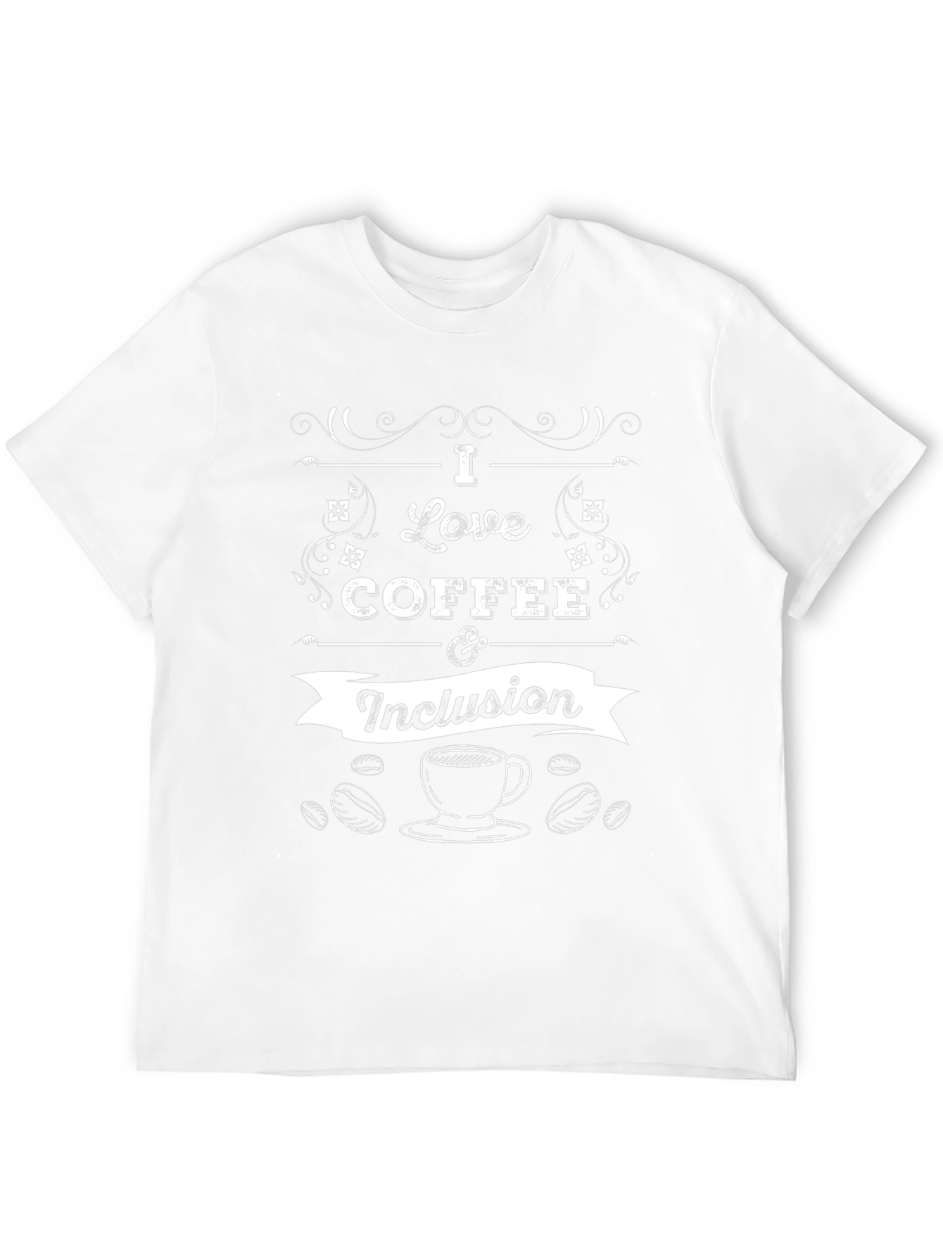 Camiseta Negra con Diseño de Café e Inclusión