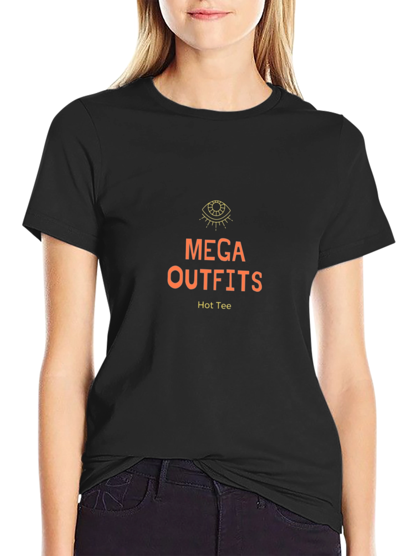 Camiseta Negra Mega Outfits - Diseño Moderno