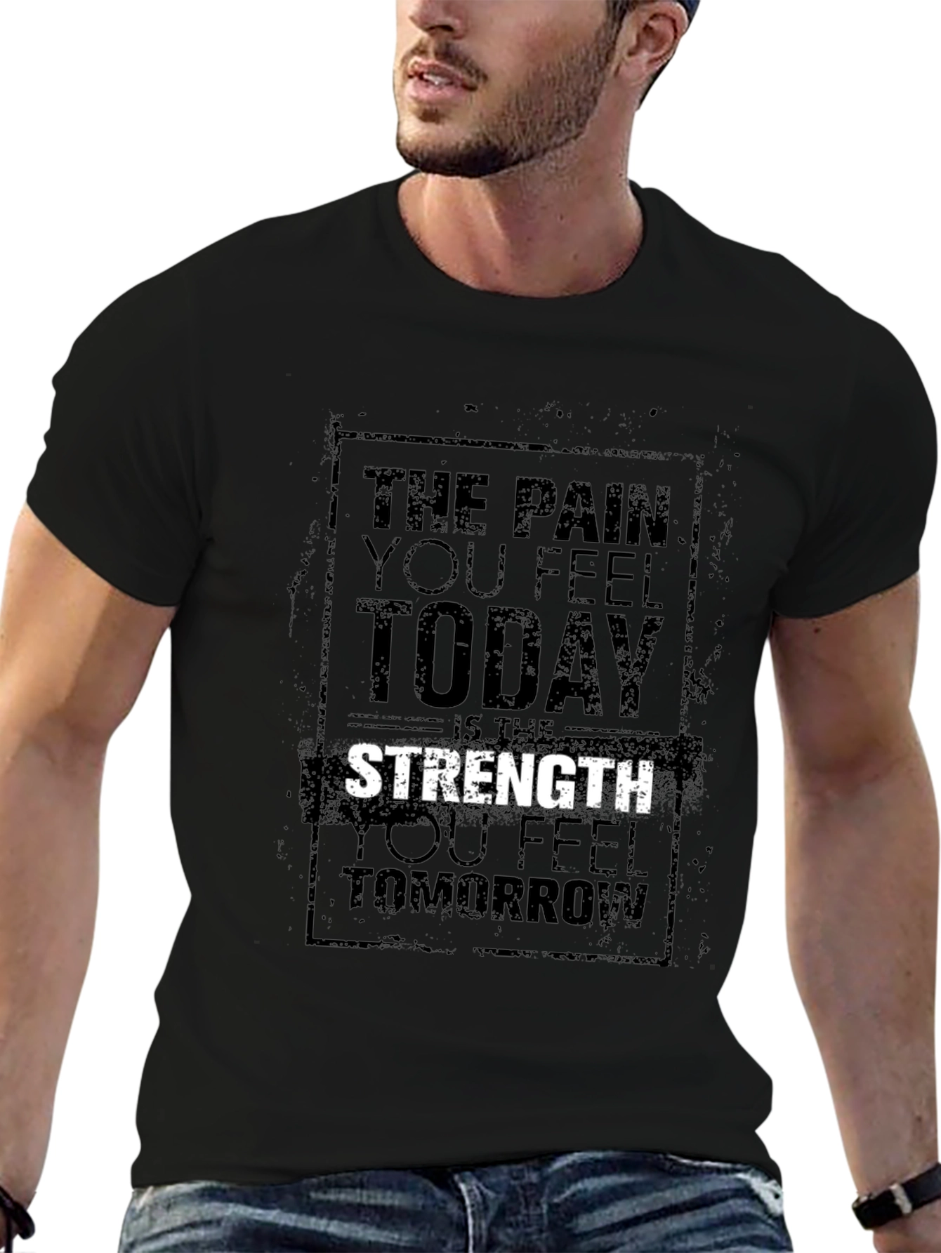 Camiseta Negra Motivacional para Hombre