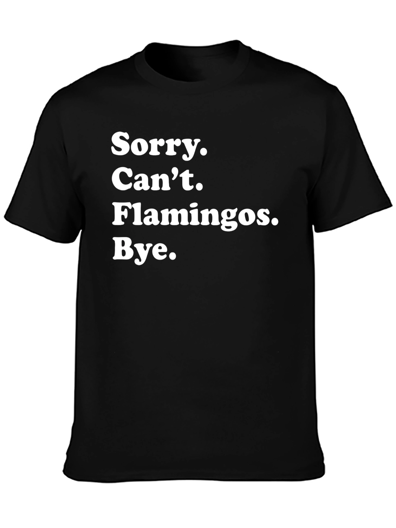 Camiseta Negra: Sorry Cant Flamingos Bye.