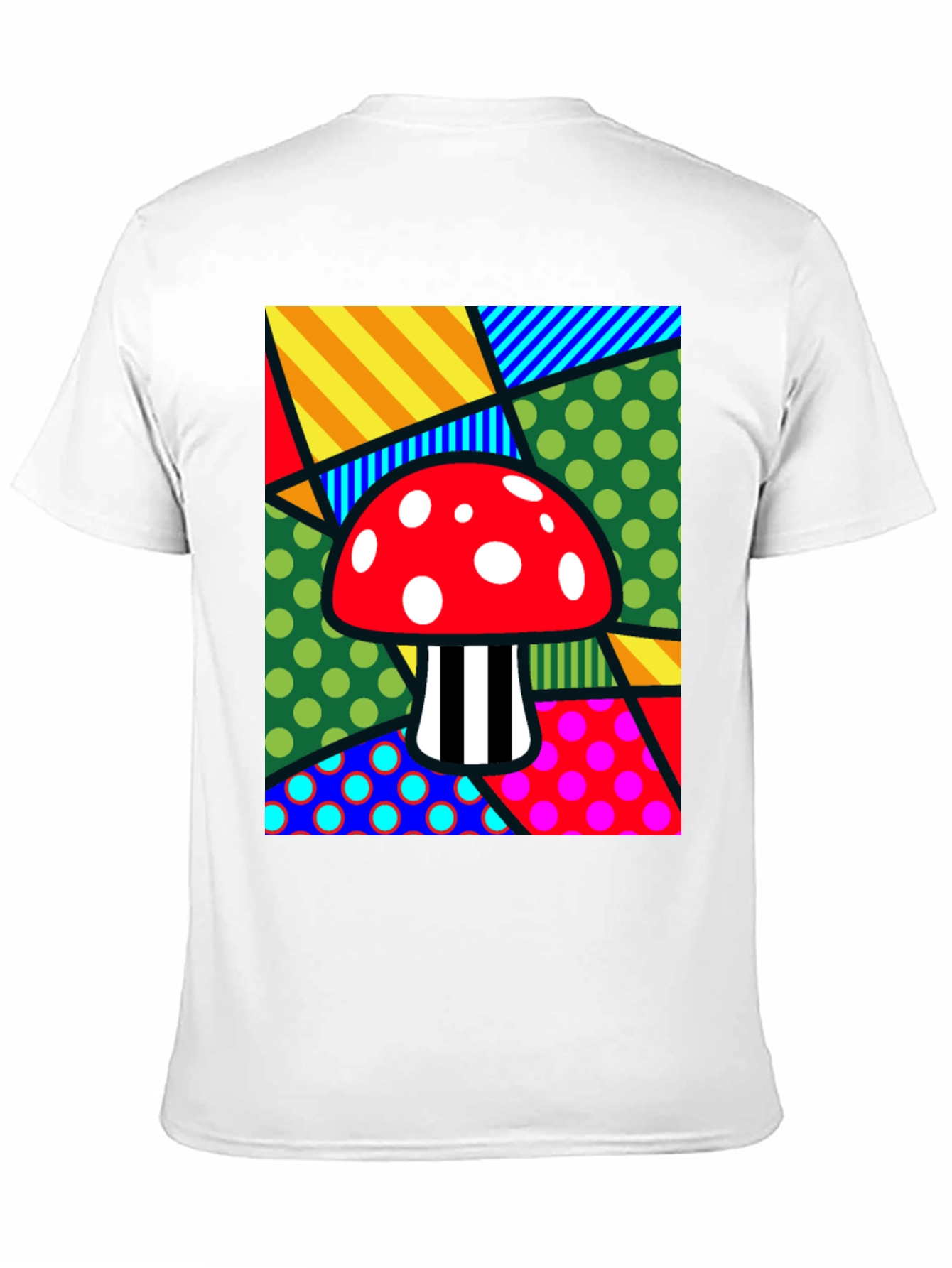 Camiseta Negra con Diseño de Hongo Psicodélico