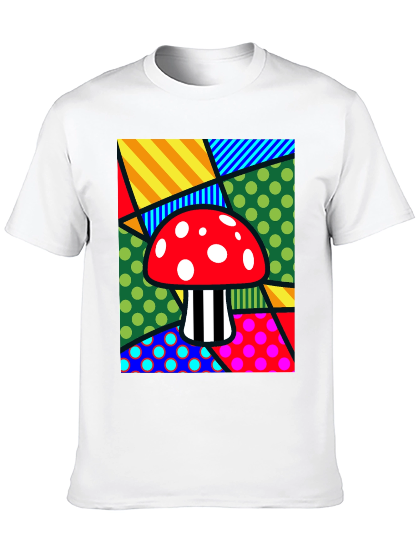 Camiseta Negra con Diseño de Hongo Psicodélico
